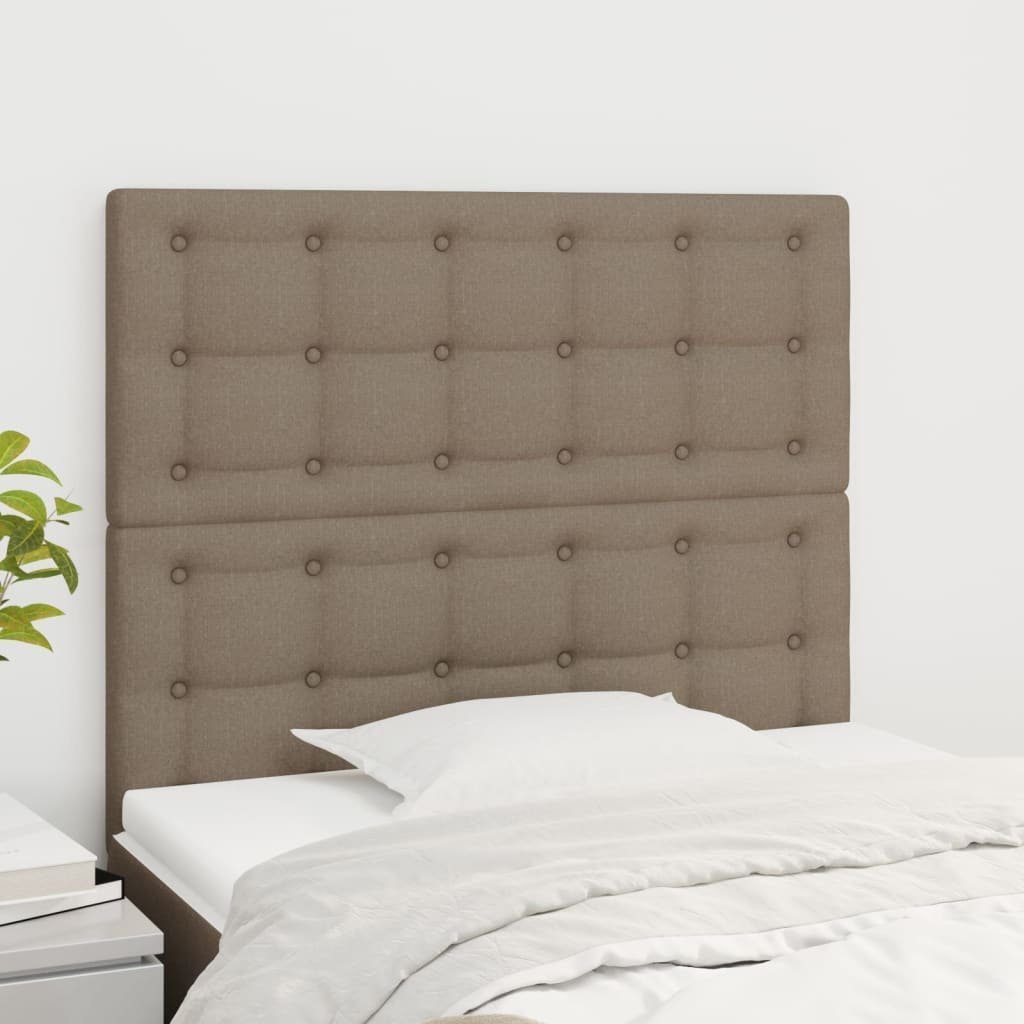 vidaXL Bett Kopfteil Taupe 100x5x118/128 cm Stoff (1-tlg)