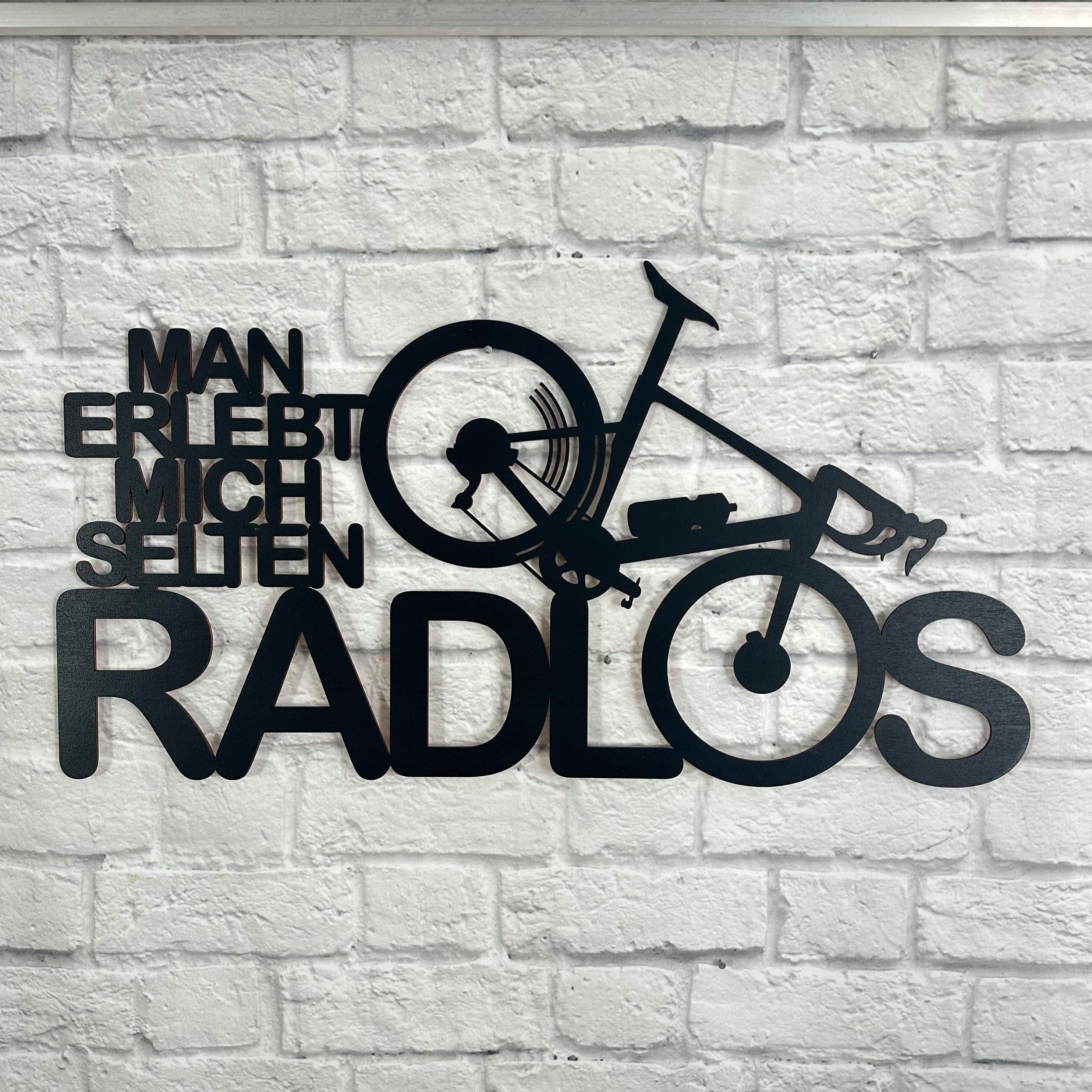 WoodFriends Wandbild Schriftzug aus Holz "man erlebt mich selten radlos" Ho günstig online kaufen