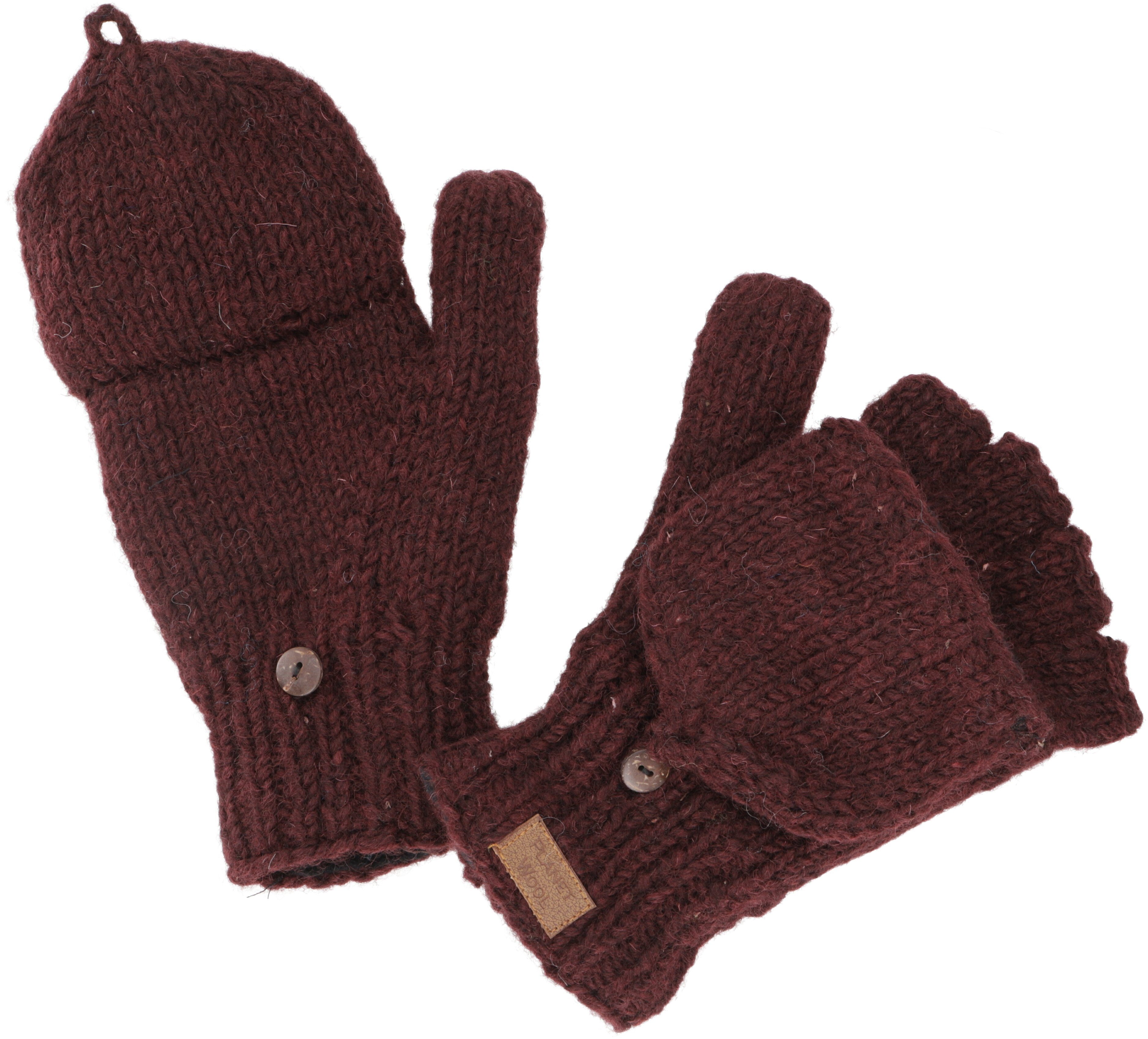 Guru-Shop Strickhandschuhe Handschuhe, handgestrickte Klapphandschuhe,.. günstig online kaufen