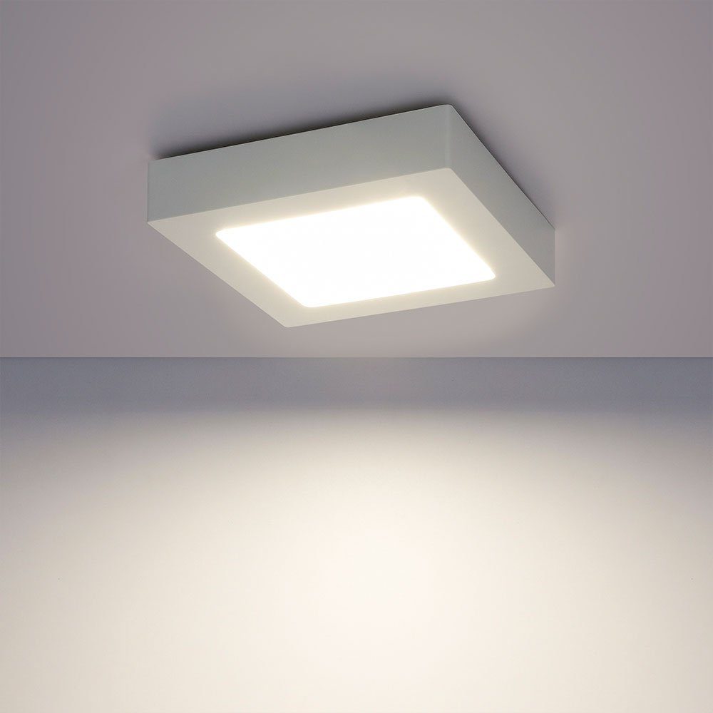 LED quadratisch etc-shop Warmweiß, Deckenleuchte Wohnzimmerlampe LED Deckenleuchte, verbaut, weiß fest Aufbaupanel LED-Leuchtmittel