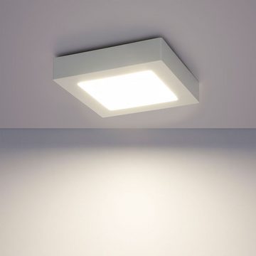 etc-shop LED Deckenleuchte, LED-Leuchtmittel fest verbaut, Warmweiß, Aufbaupanel Deckenleuchte Wohnzimmerlampe LED weiß quadratisch
