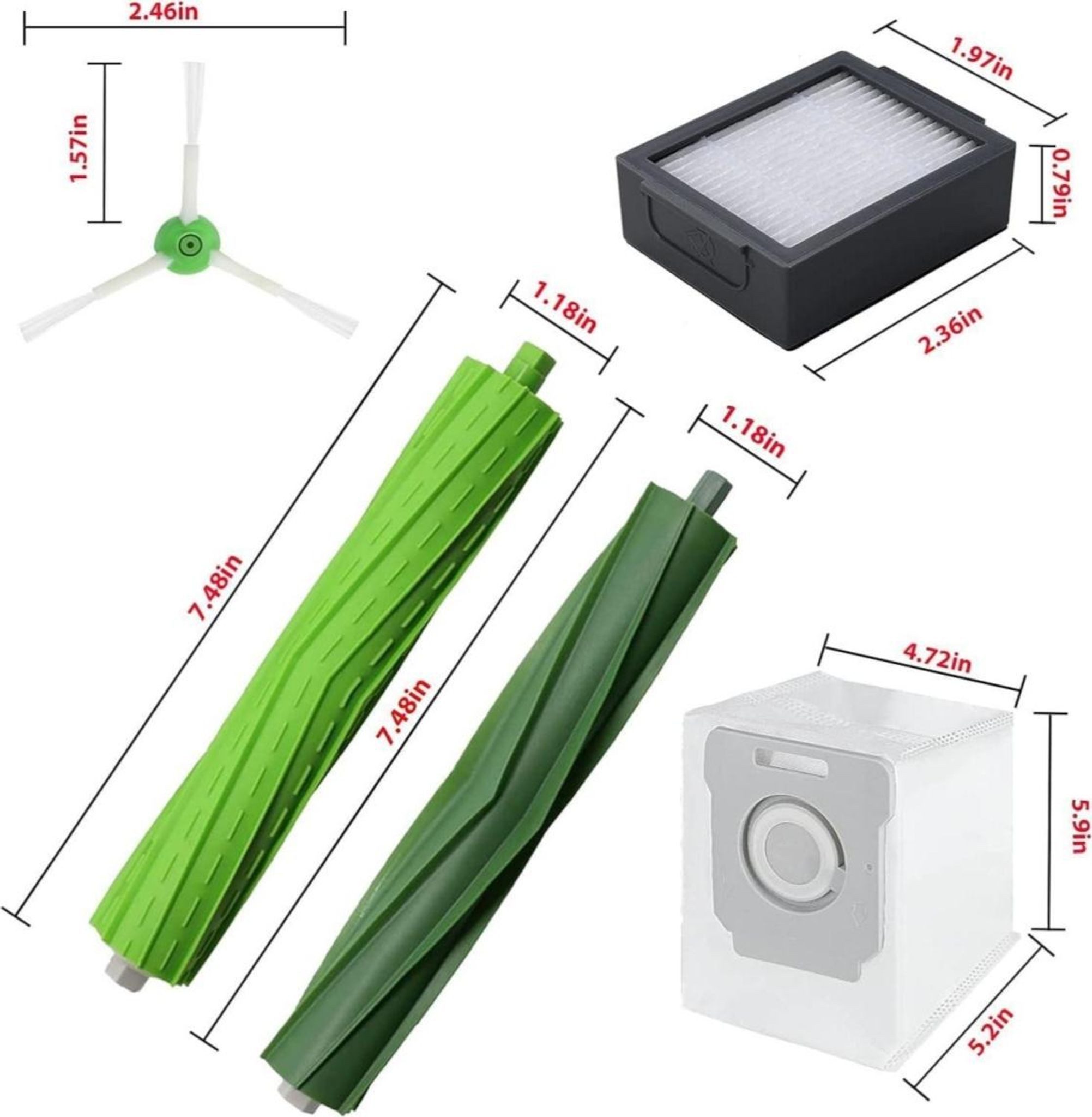 FELIXLEO Saugroboter Zubehör-Set Hochwertige Ersatzteile kompatibel mit Roomba i7 j7 i3 i4 i6 E5 E6, (1-tlg)