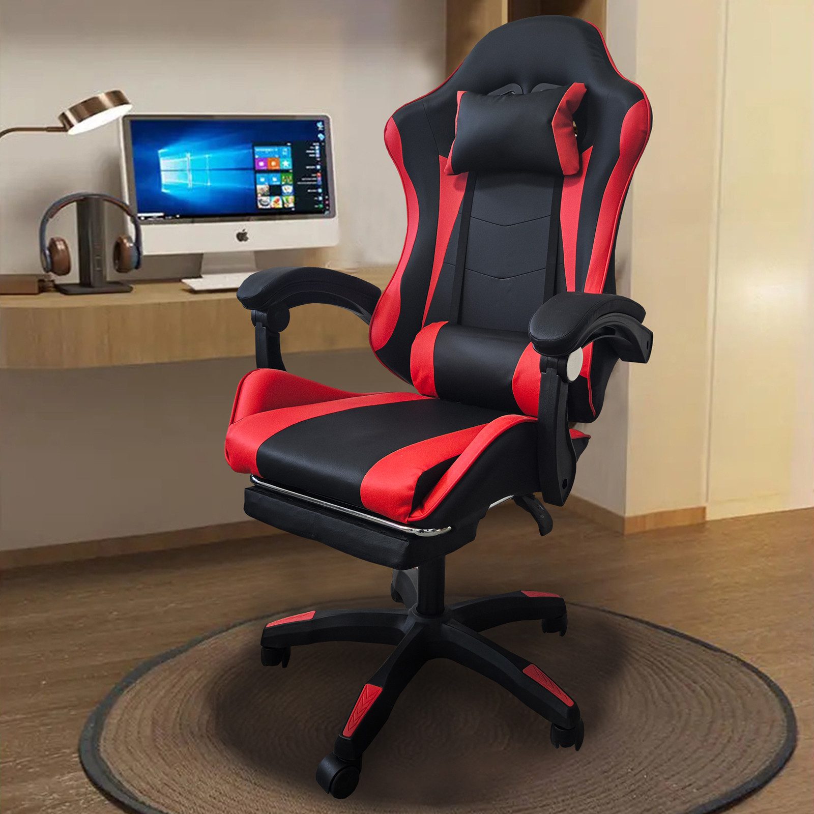 HTI-Living Schreibtischstuhl Schreibtischstuhl Krit Relax Schwarz-Rot günstig online kaufen