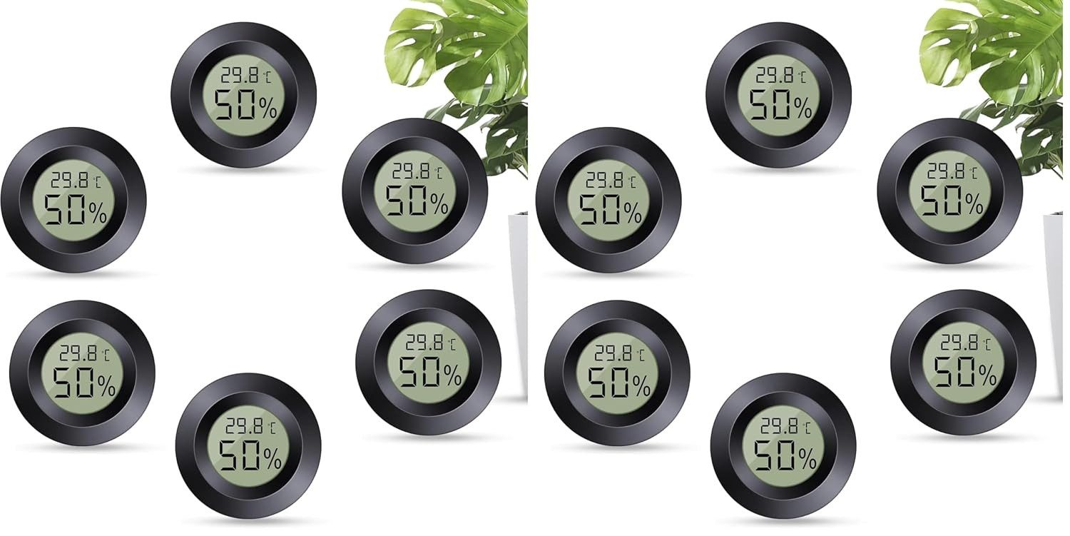 FELIXLEO Mini Hygrometer Digital, 6 Stück, ℃/℉, für Haus, Keller und Lager Innenwetterstation