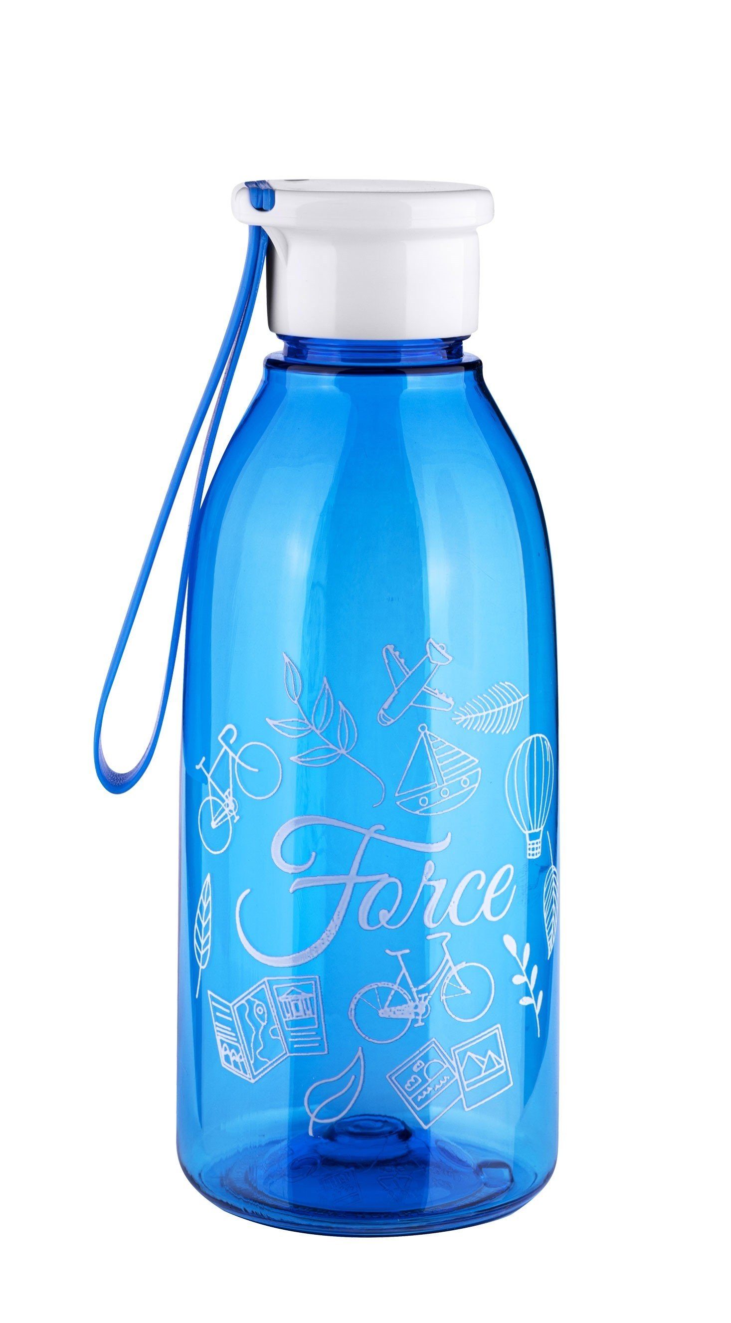 FORCE Trinkflasche Flasche FORCE DROP 0,6 l transparent blau