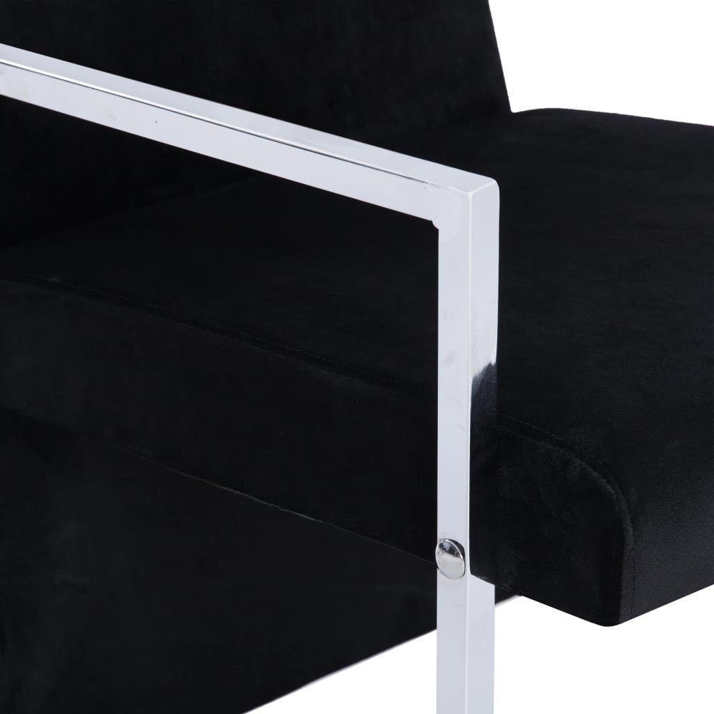 Samt mit Sessel vidaXL Schwarz Füßen verchromten (1-St) Sessel