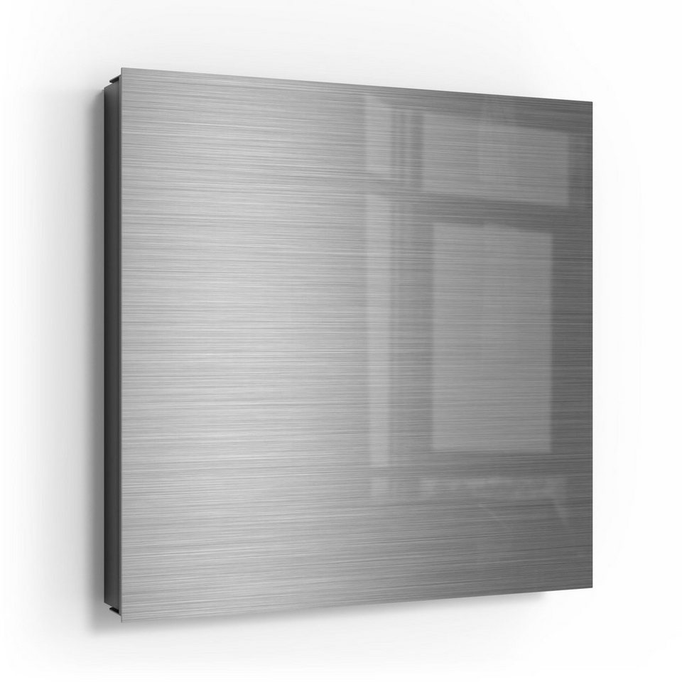 DEQORI Schlüsselkasten 'Gebürstetes Aluminium', Glas Schlüsselbox modern  magnetisch beschreibbar