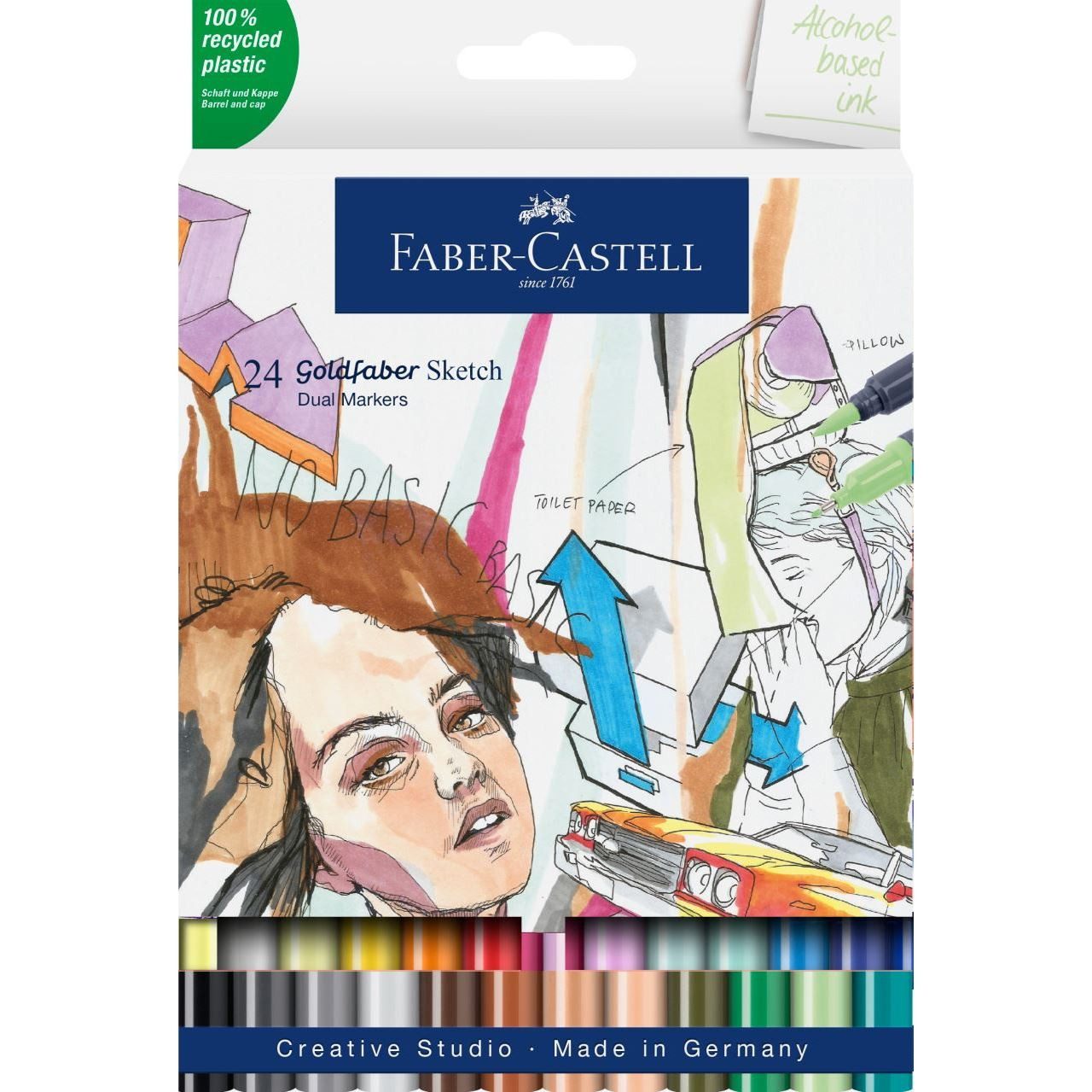 Künstlerstift Faber-Castell Sketch Marker - Goldfaber - 24er Etui