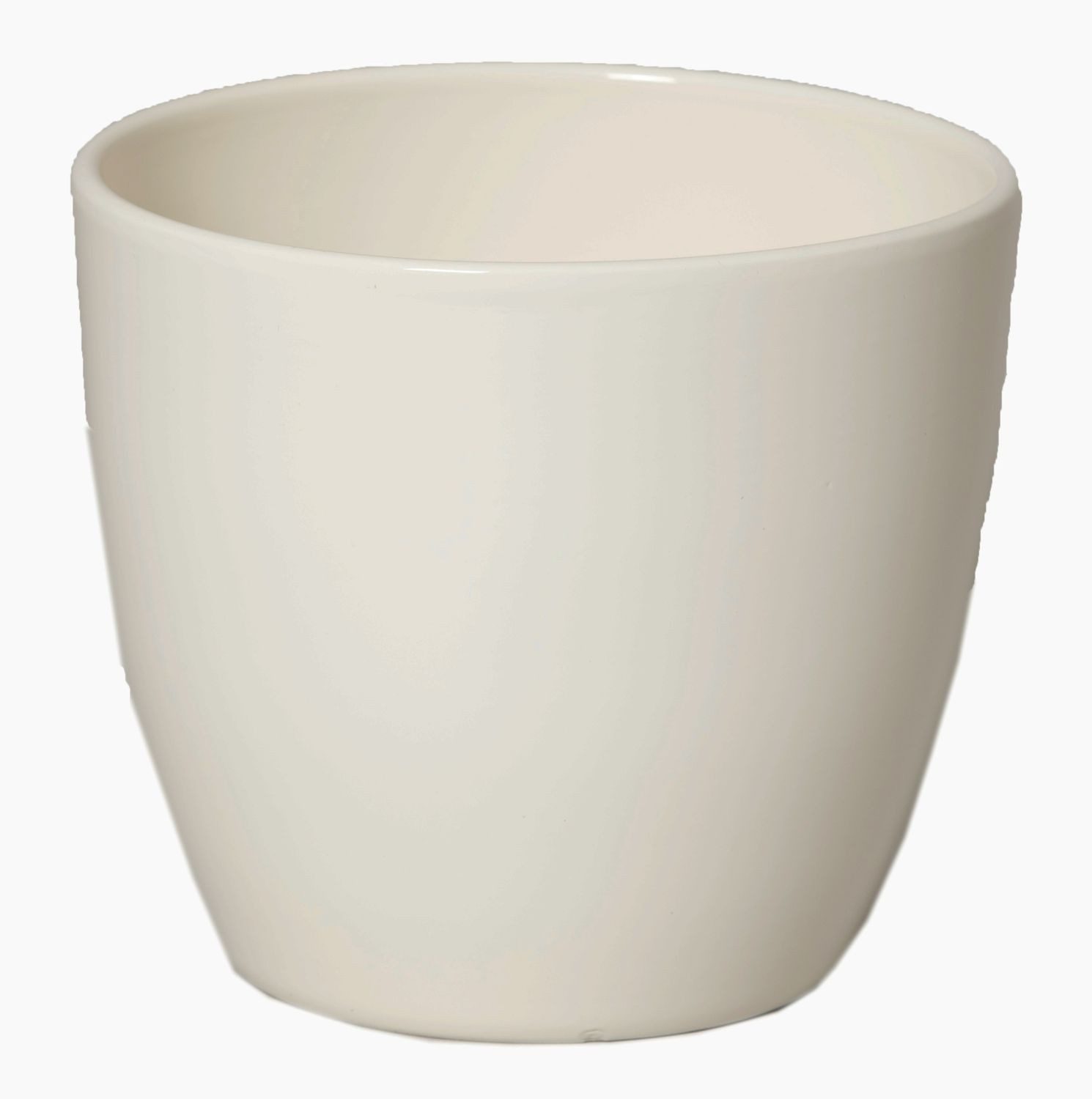 INNA-Glas Blumentopf Keramik Pflanztopf, Ø12cm, 9,8cm, Creme