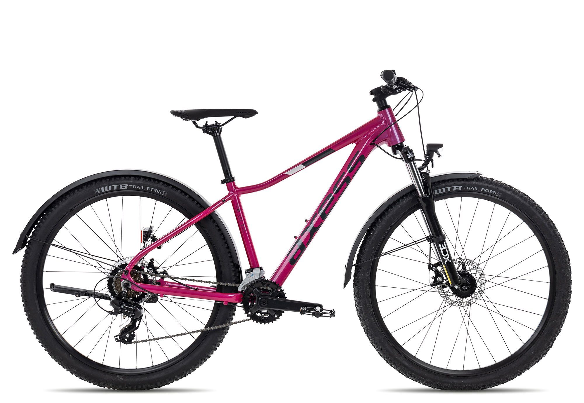 Axess Mountainbike MEEA ATB, 14 Gang Shimano RD-TX800-7 Schaltwerk, Kettenschaltung, MTB-Hardtail Damenrad 29 Zoll violett/rosa