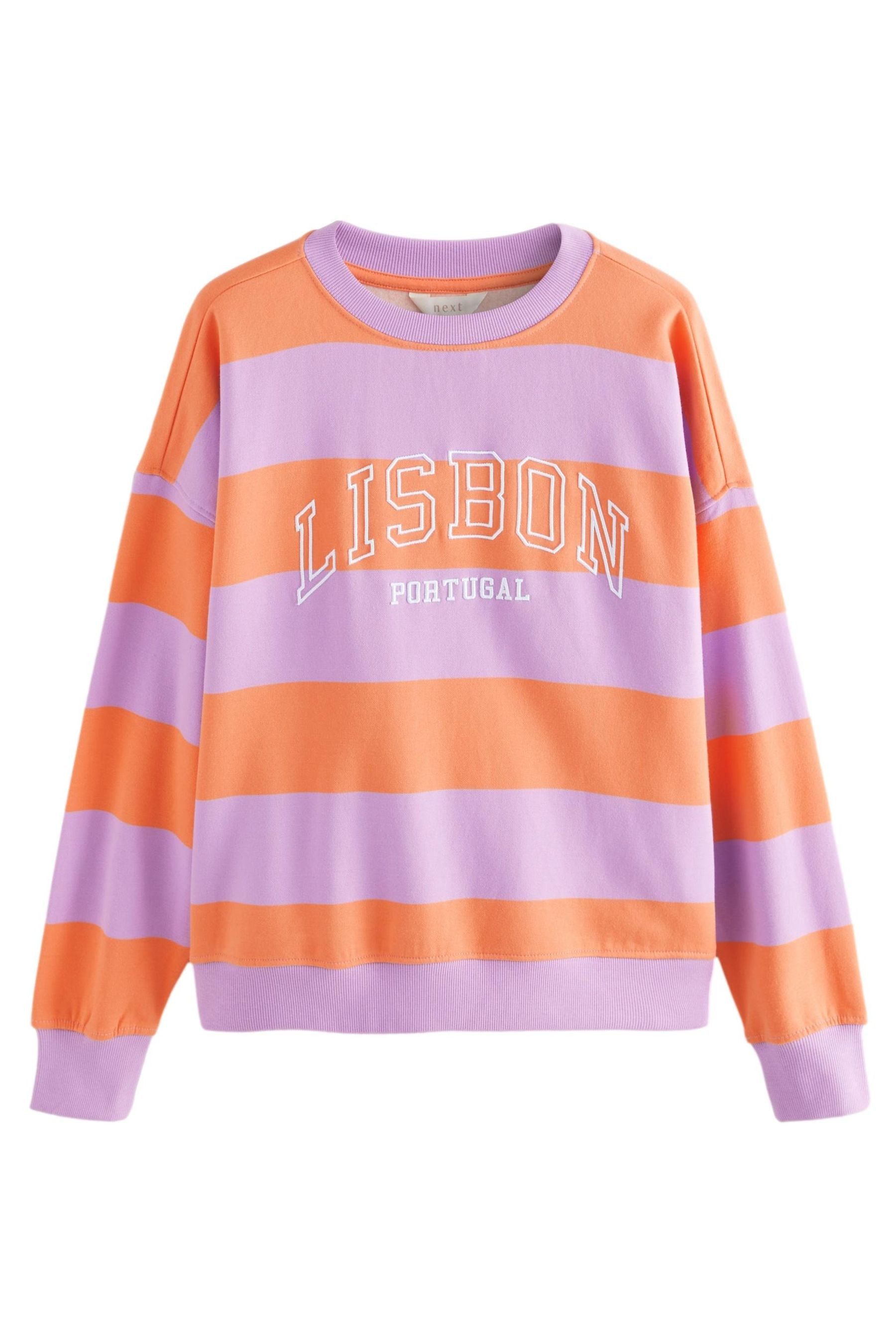 Next Sweater Rundhals-Sweatshirt mit Streifen und City-Grafik (1-tlg)