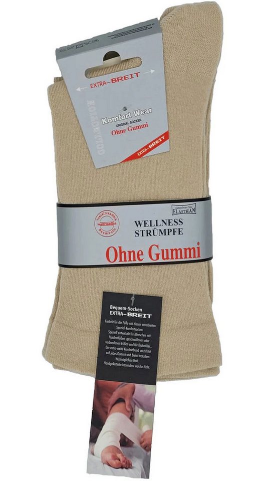Socks 4 Fun Diabetikersocken Wellness Socken Extra Breit – Diabetes (2-er Bündel, 2-Paar, 2 Paar) extra breit, auch für umwickelte Füße