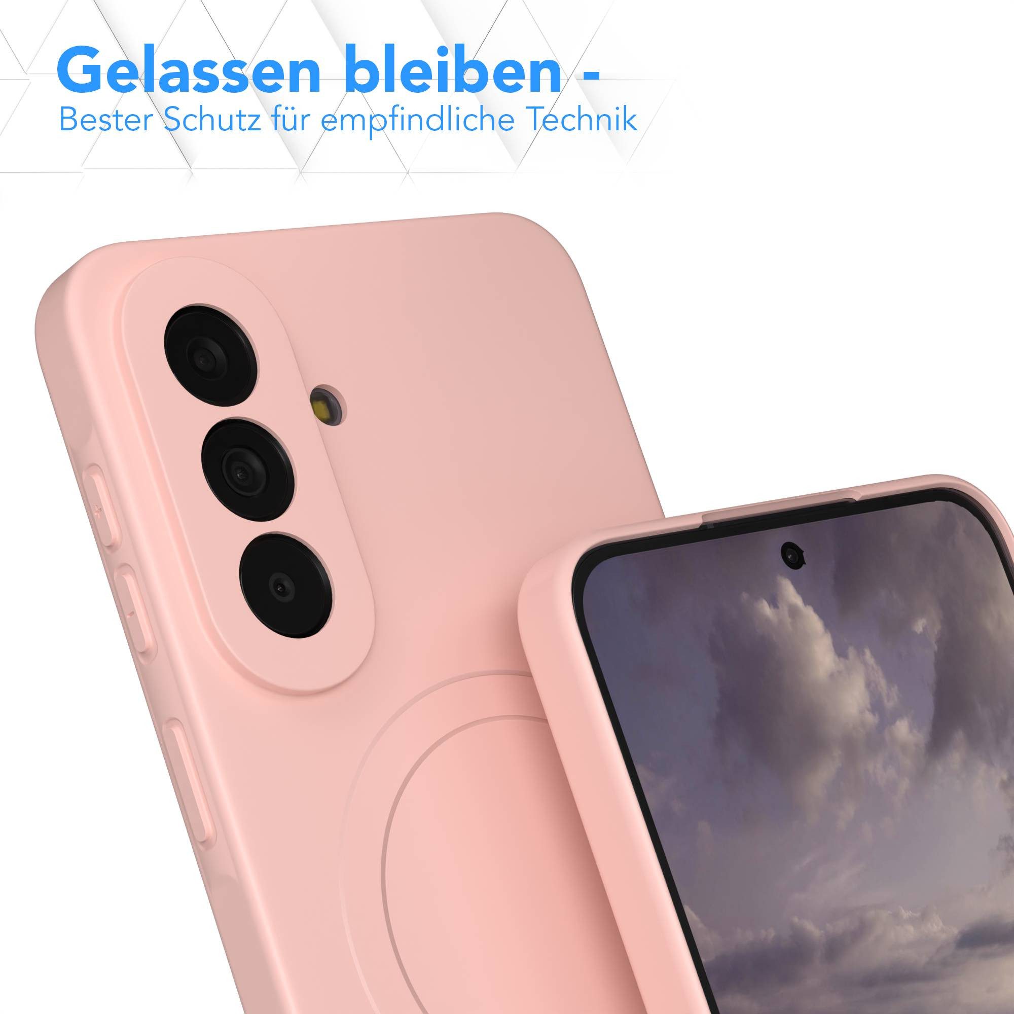 EAZY CASE Handyhülle Samsung Galaxy A57 MagSafe TPU / Silicon Coating Case 6,7 Zoll, MagSafe Schutzhülle Silikoncover mit Kameraschutz Rosa / Altrosa – Bild 4 von 5