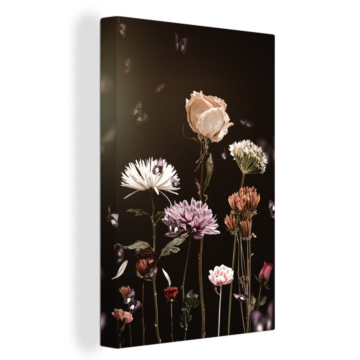 OneMillionCanvasses® Leinwandbild Stillleben - Farben - Blumen, (1 St), Leinwandbild fertig bespannt inkl. Zackenaufhänger, Gemälde, 20x30 cm