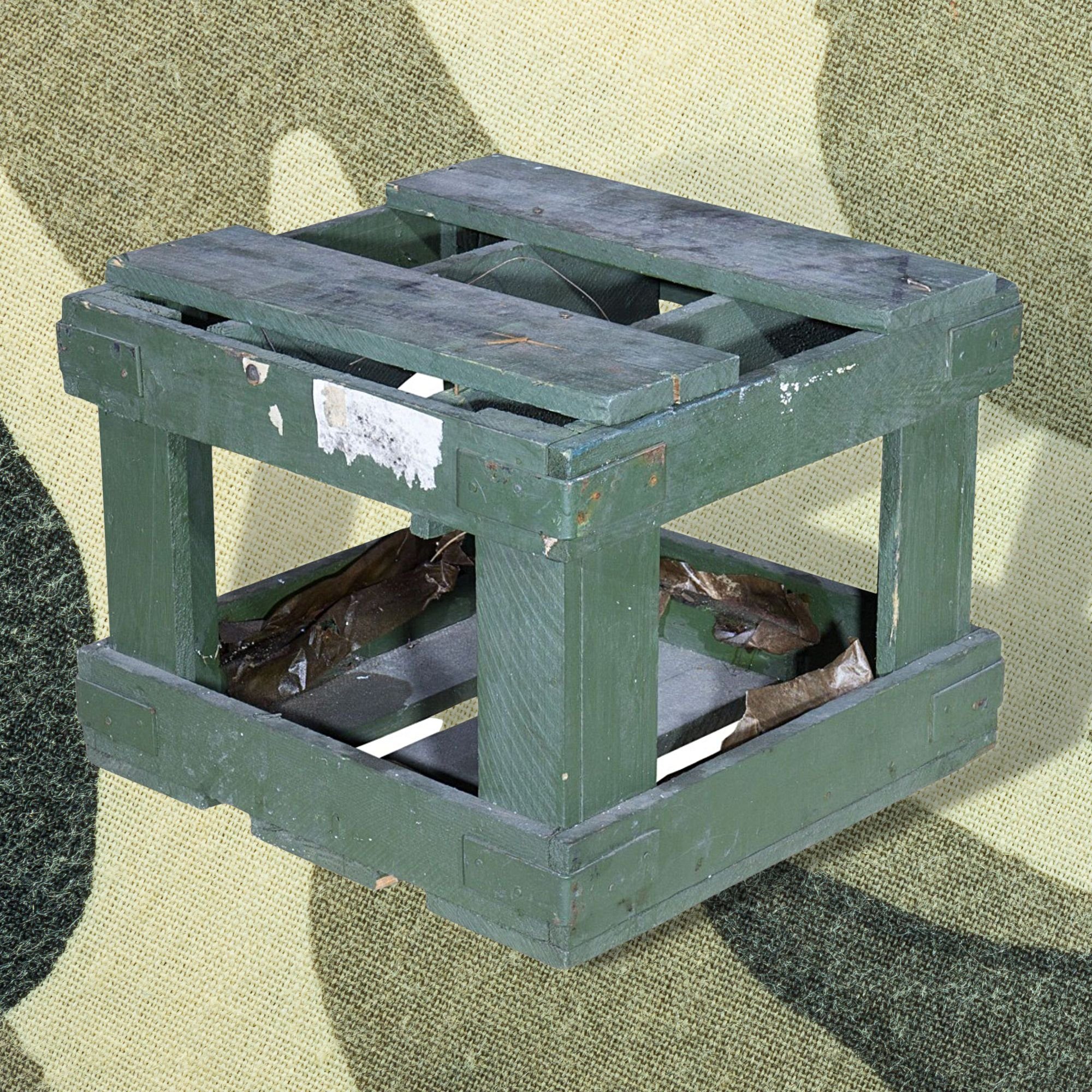 Kistenkolli Altes Land Allzweckkiste Kleine Munitionskiste "Würfel" in grüner optik 40x40cm gebraucht (Spar-Set)