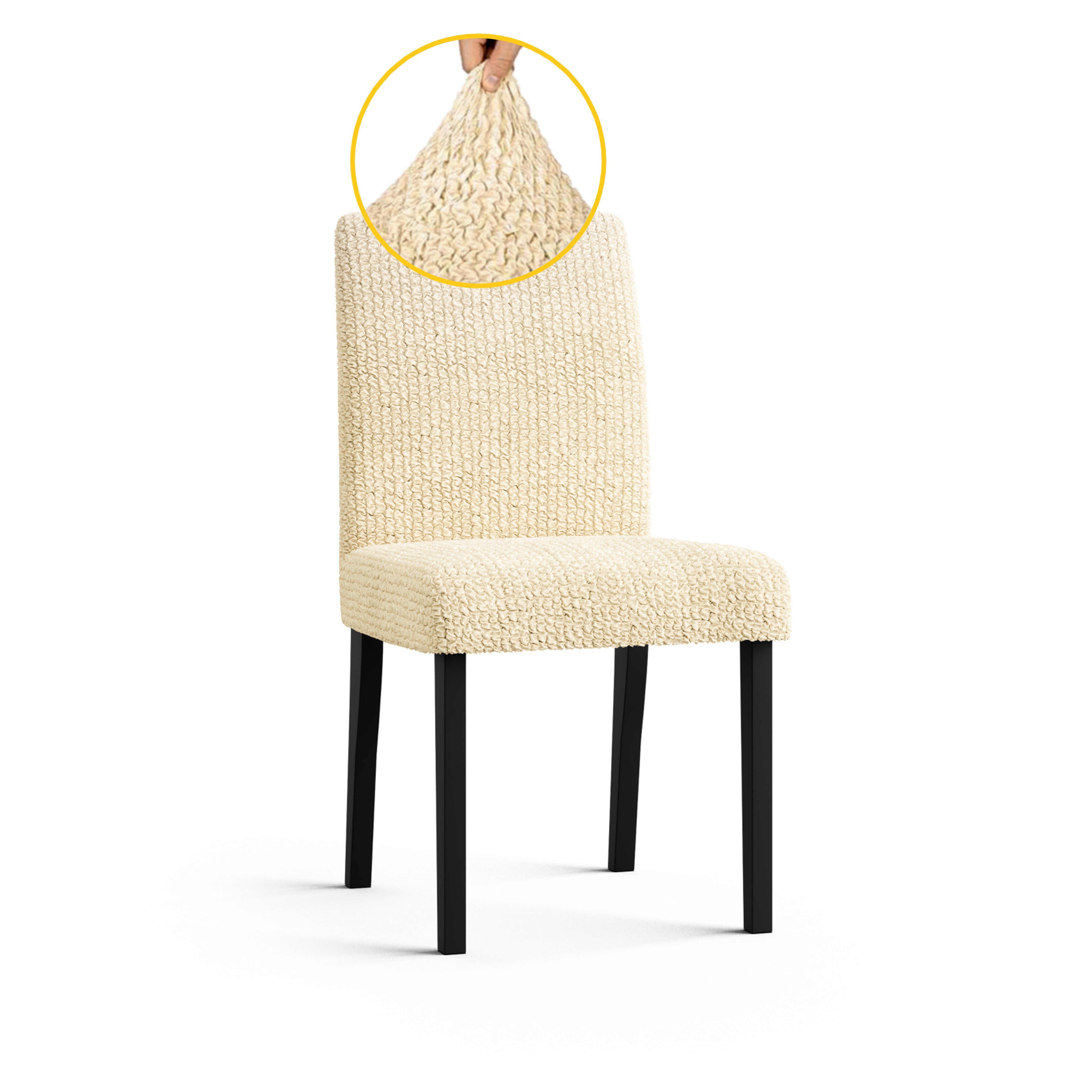 Stuhlhusse Stuhlbezug 2-er, 4-er oder 6er Set, italienische Handarbeit, Paulato by GA.I.CO, blickdichte, widerstandsfähige Mikrofaser in diversen Ausführungen