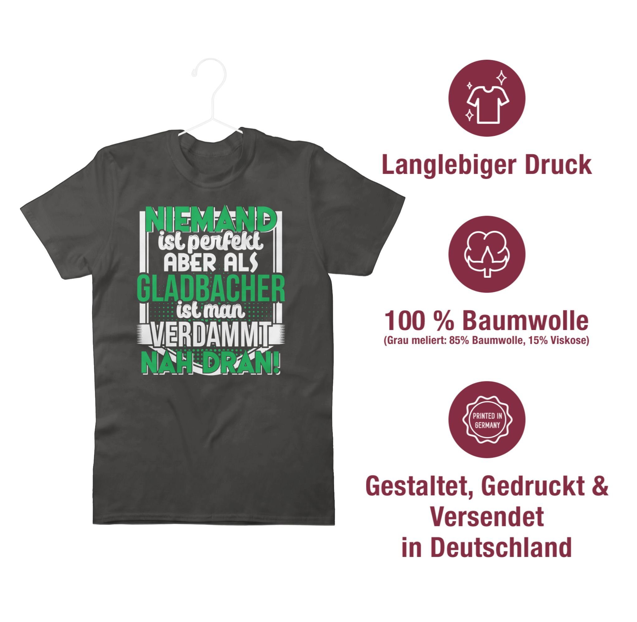 perfekt Gladbacher Shirtracer 03 Stadt und ist Niemand Outfit T-Shirt City Dunkelgrau