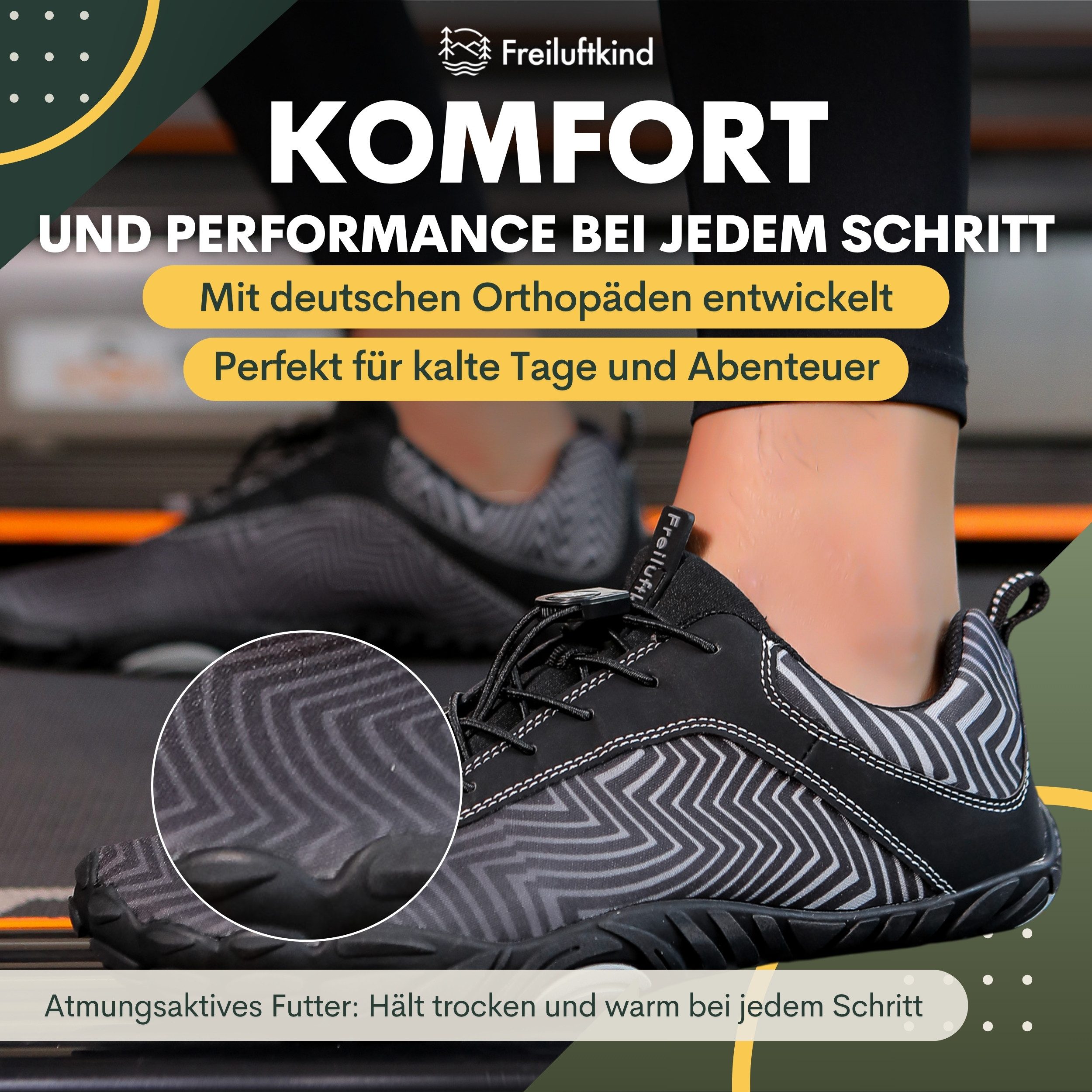 Freiluftkind Das Original – Overland Wasserabweisende & gefütterte Barfußsc günstig online kaufen