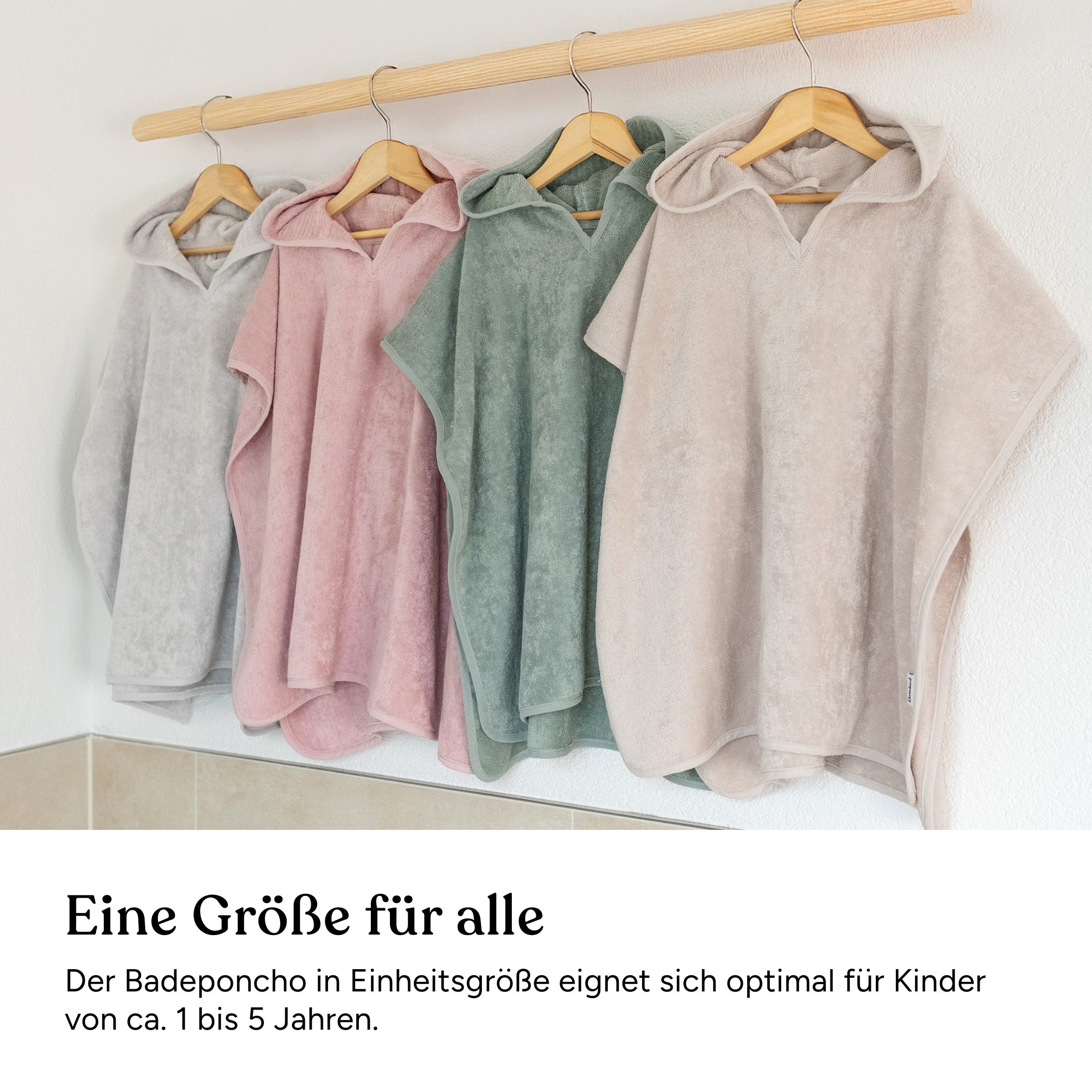 Ehrenkind Badeponcho Bio-Baumwoll Kinder 1-5 Jahre, Badeponcho Kinder, Kapuze, Standard 100 by OEKO-TEX,  Bio-Baumwolle, Badeponcho Baby
