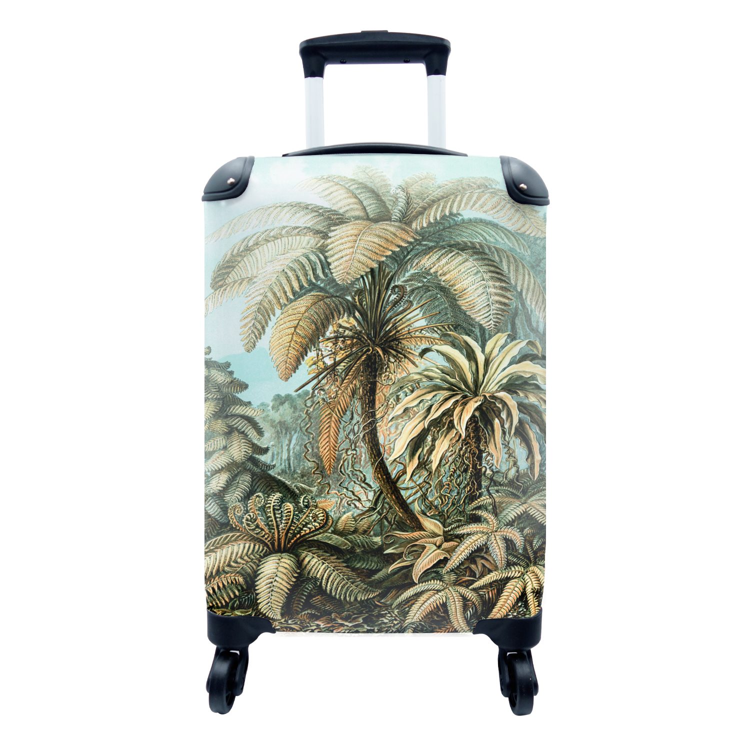 Palme Trolley, mit Handgepäckkoffer Haeckel, Ernst MuchoWow Rollen, - rollen, Reisekoffer Handgepäck für 4 Reisetasche Ferien,