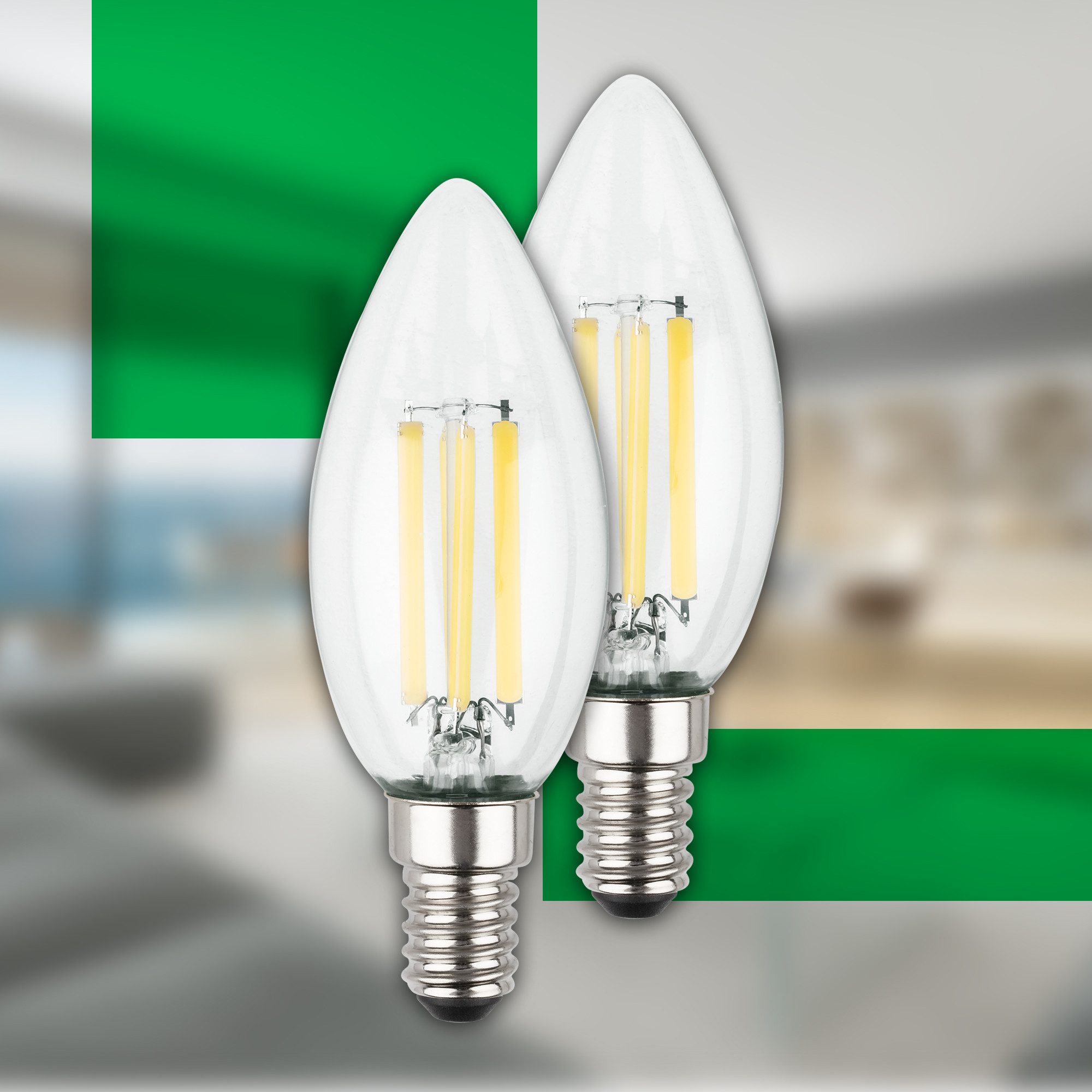 Briloner Leuchten LED-Leuchtmittel 2er Set EEK A Warmweißes Licht, GU10, E27, E14