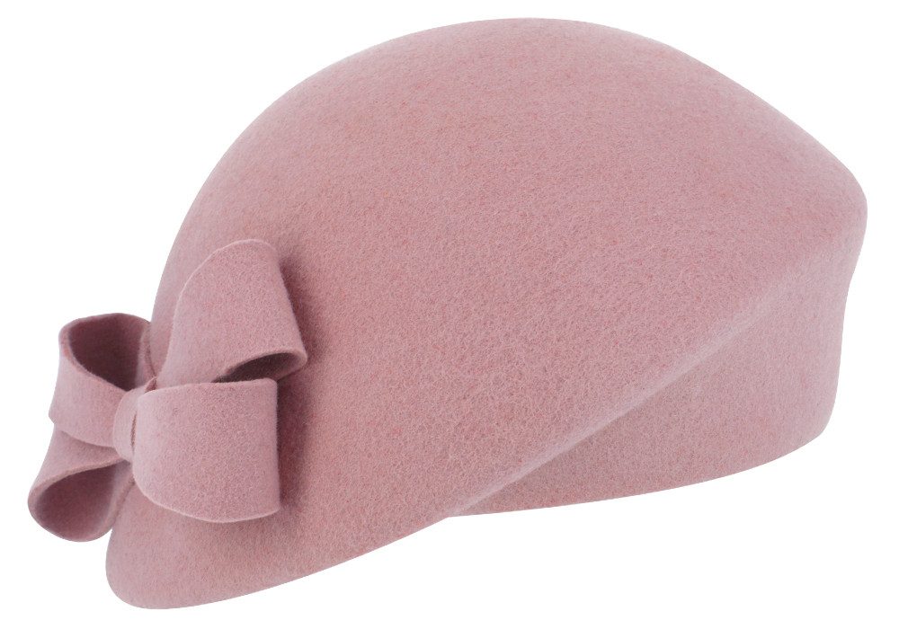 Fiebig Filzhut schicker asymmetrischer Pillbox-Hut mit Schleife