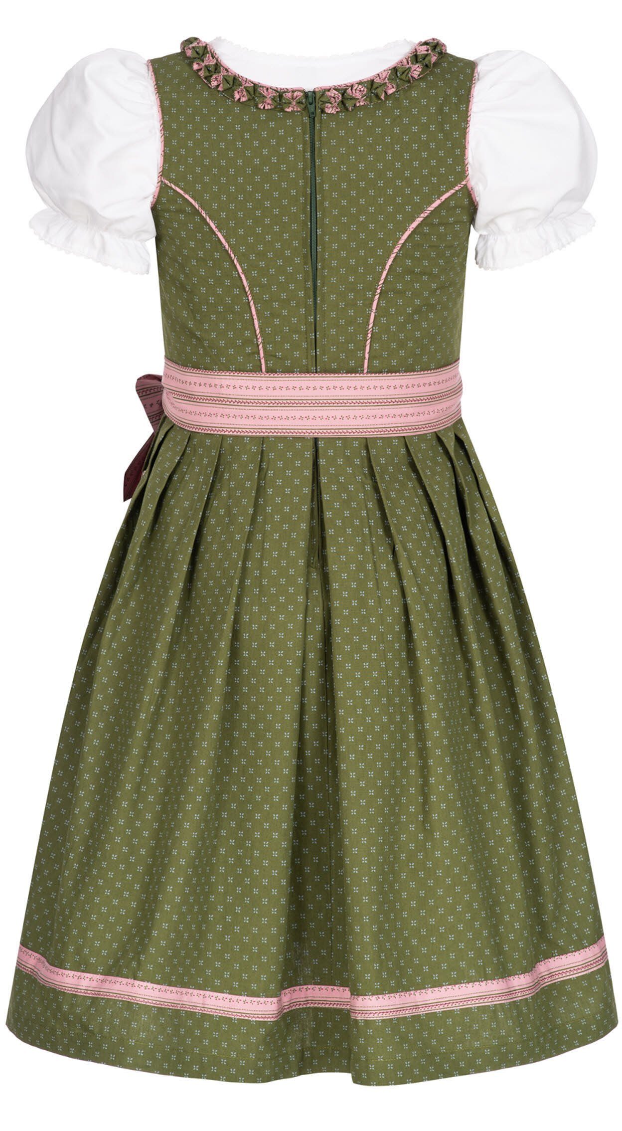 Nübler Dirndl Kinderdirndl 3-teilig Nabilia in Grün von Nübler - Rocklänge knielang 3 teiliges Set aus Dirndl, Bluse und Schürze, Kinder Tracht