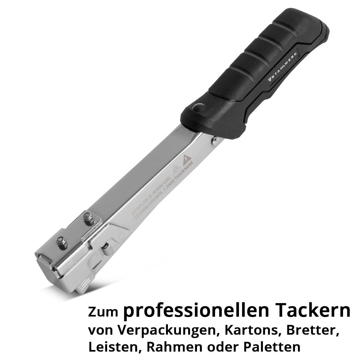 STAHLWERK Handtacker Hammertacker Schlagtacker Handtacker, (Packung, 1 tlg., Einzelgerät), inkl. Tackerklammern