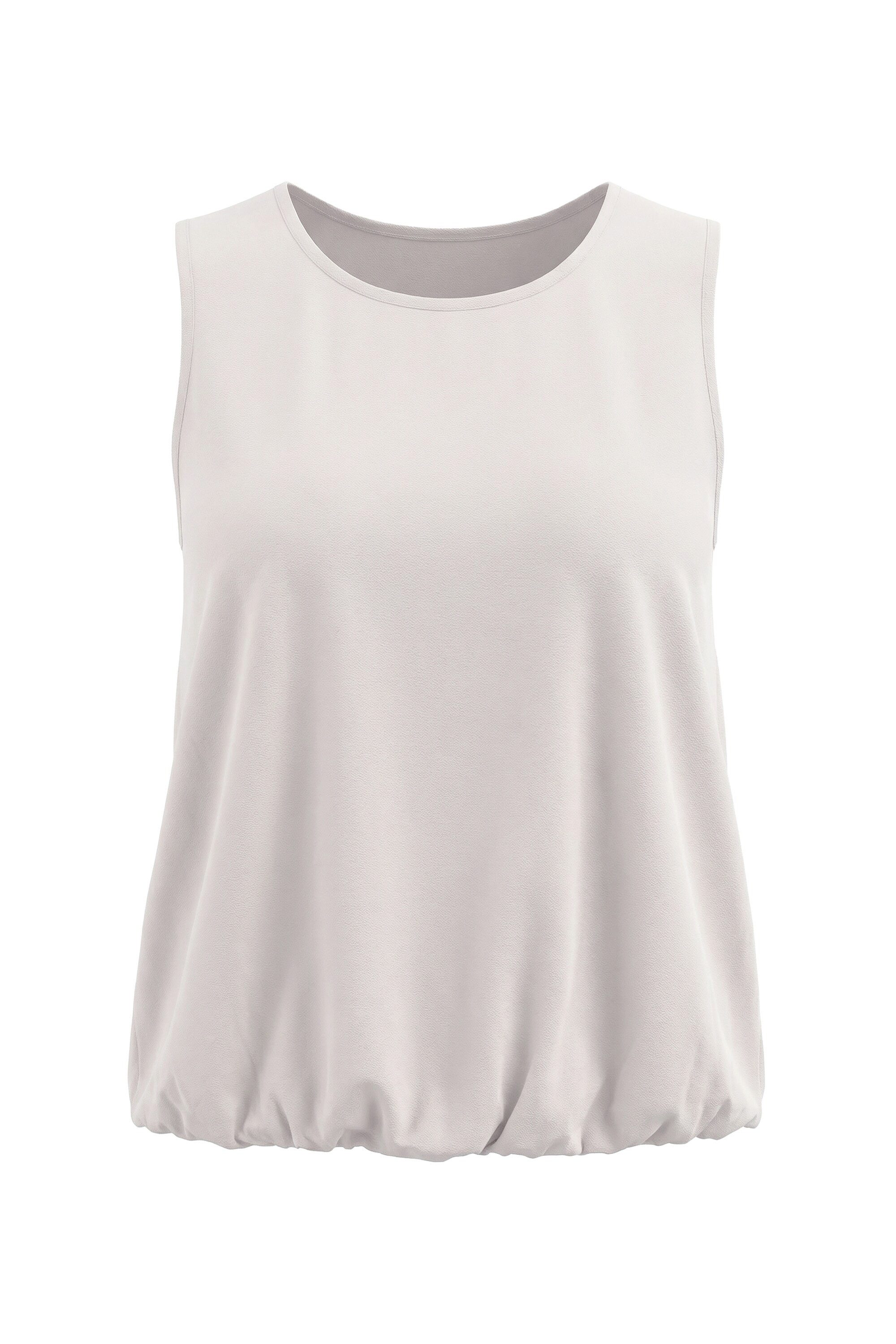 Ulla Popken Longtop Top Ballonsaum Classic Rundhals ärmellos