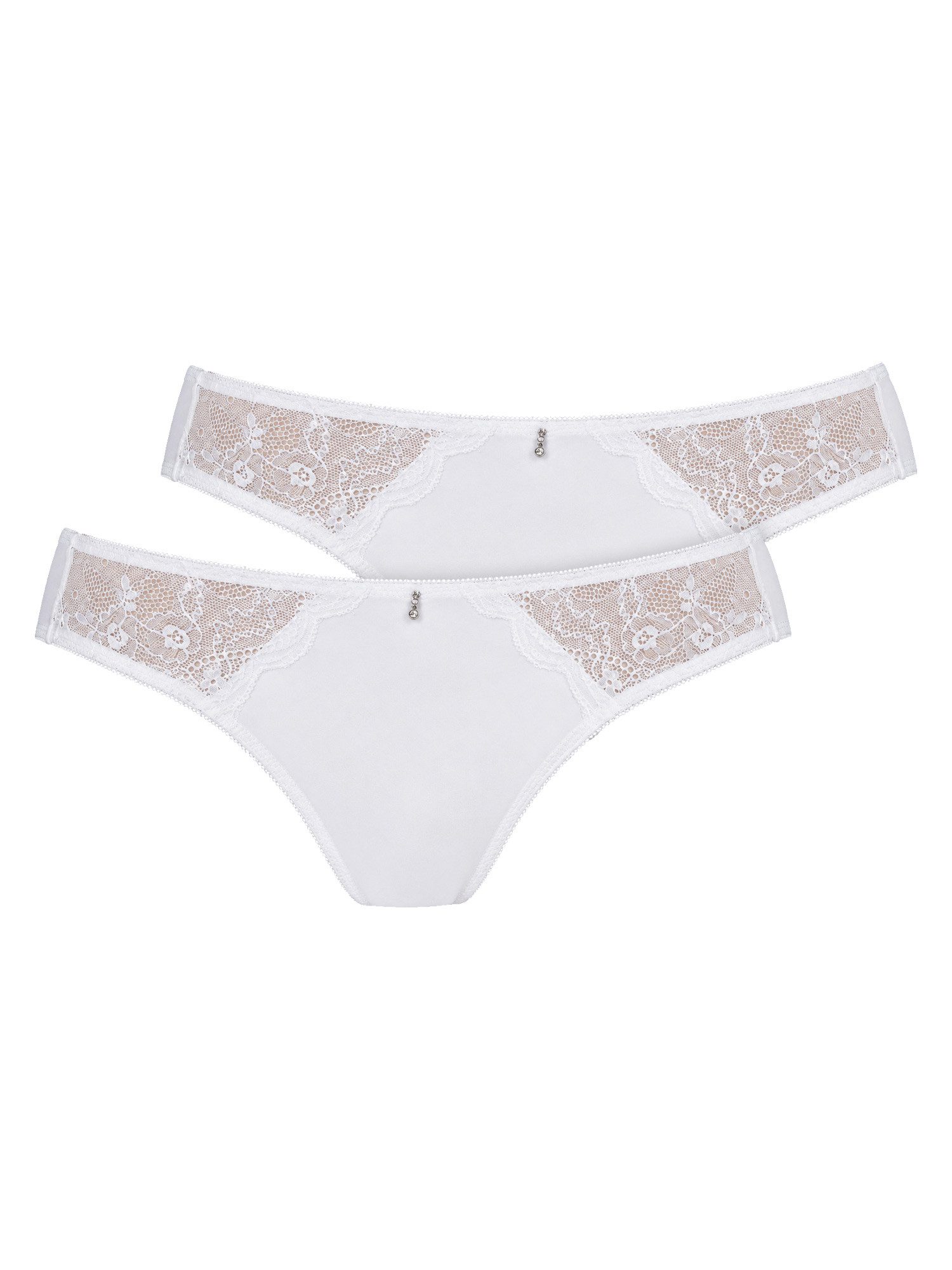 Viania Bikinislip 2er Pack Slip AVA (Packung, 2-St) Mikrofaserqualität & Spitze, Po bedeckend
