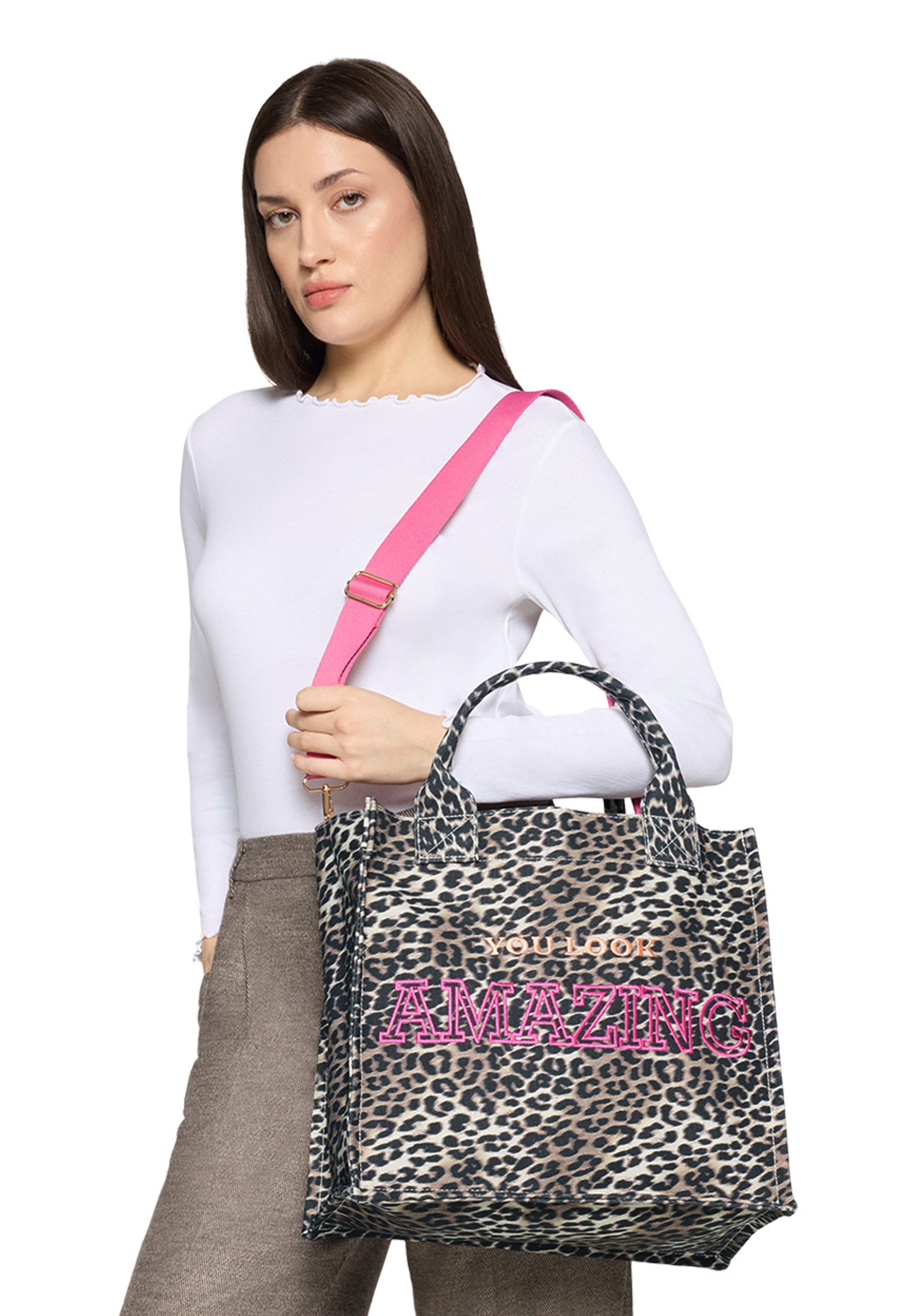 Cartoon Abendtasche Damen im Leo-Look