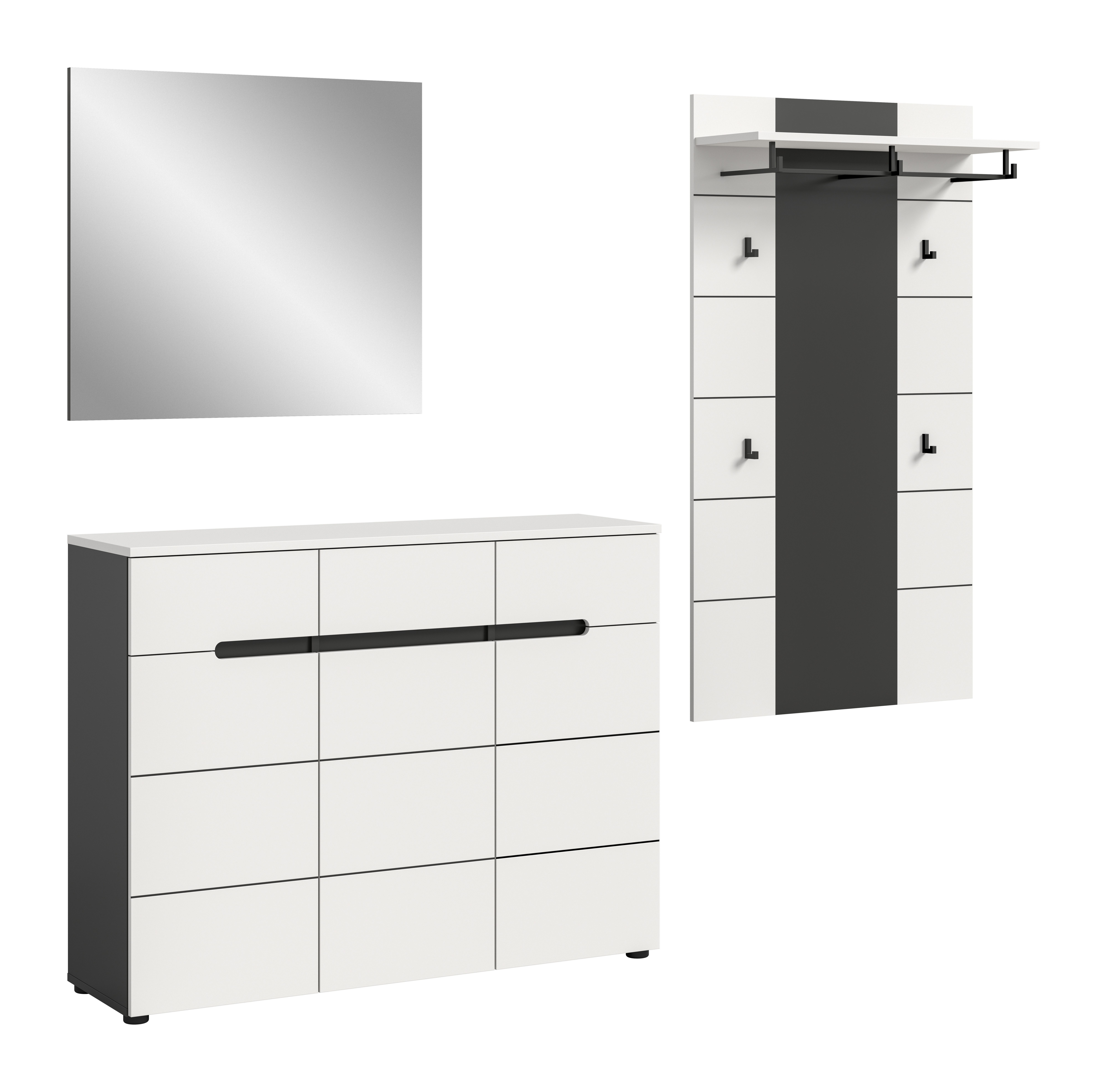 furnling Garderoben-Set Cano, (3-St., Garderobenpaneel, Schuhkommode, günstig online kaufen