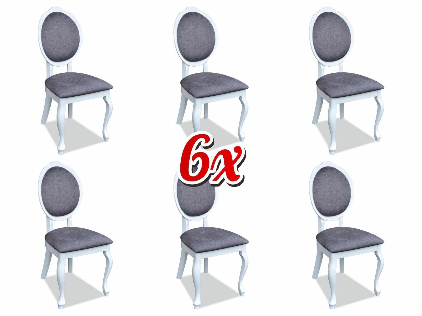 Esszimmer Garnitur Gruppe Stühle Stuhl Stuhl, Lehn Komplett Stück JVmoebel Wohnzimmer Neu 6x Set