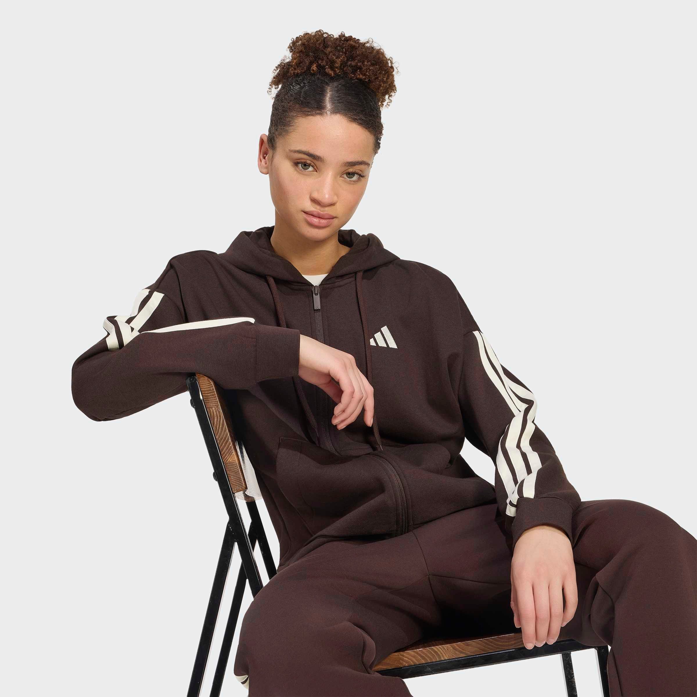 adidas Sportswear Kapuzensweatjacke ESSENTIALS 3-STREIFEN FLEECE