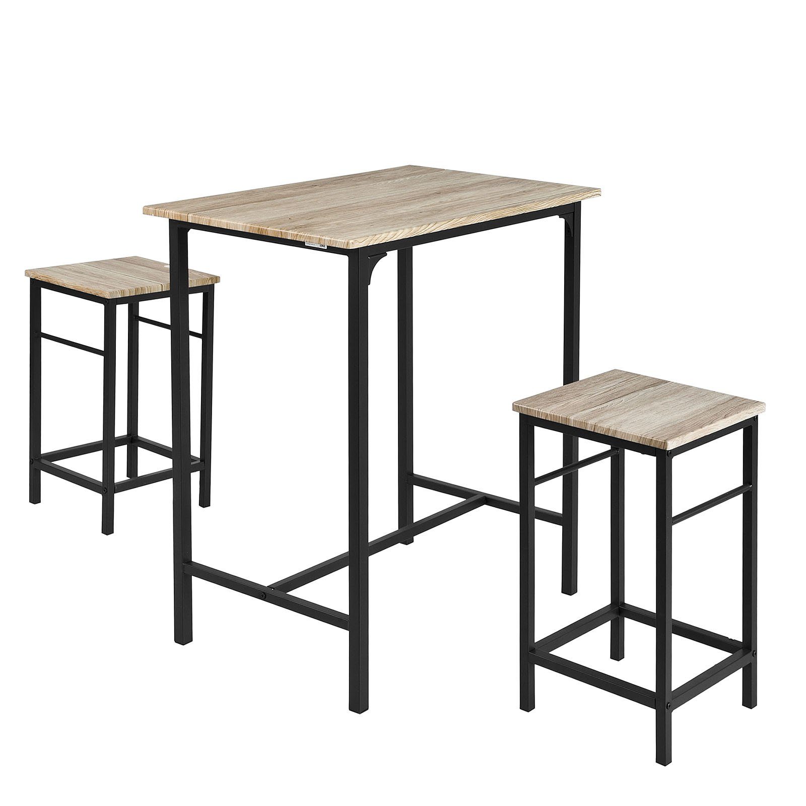 SoBuy Bartisch »OGT10«, Bartisch Set 3teilig Bistrotisch mit 2 Stühlen