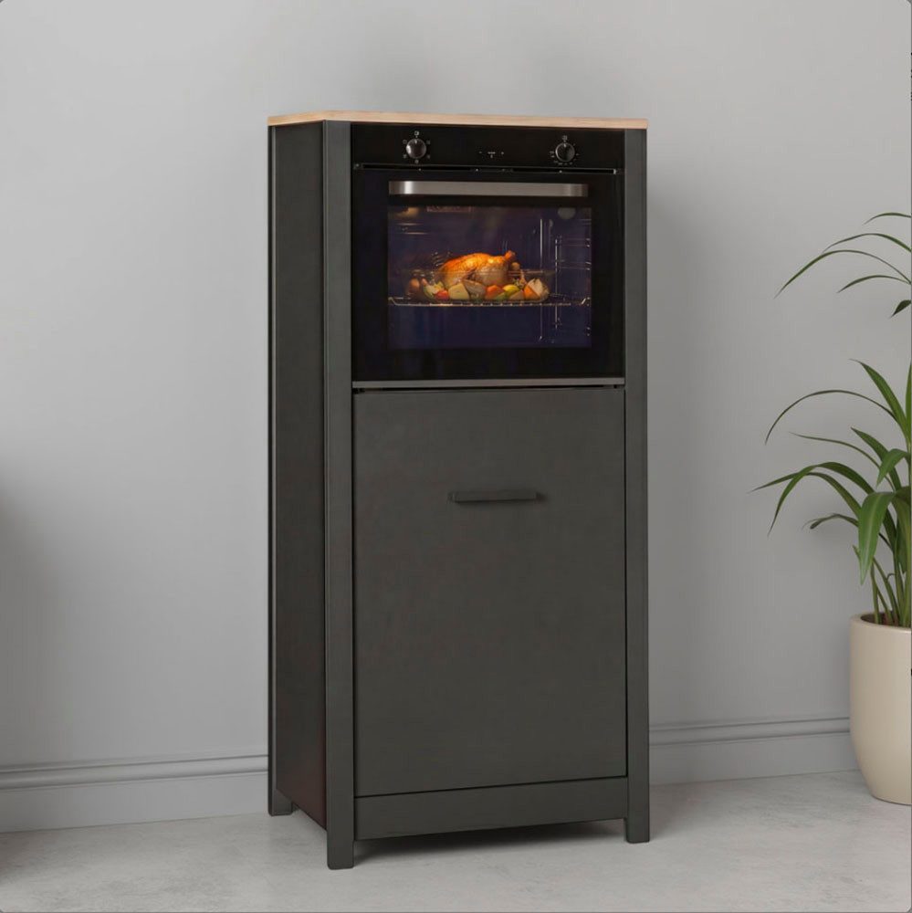 Inter Link Backofen/Kühlumbauschrank Pienza, Küchenschrank, Backofenschrank, Kühlschrankintegration (1-St) Backofen & Kühlschrank, Softclose, Füße höhenverstellbar, 70x60x167 cm