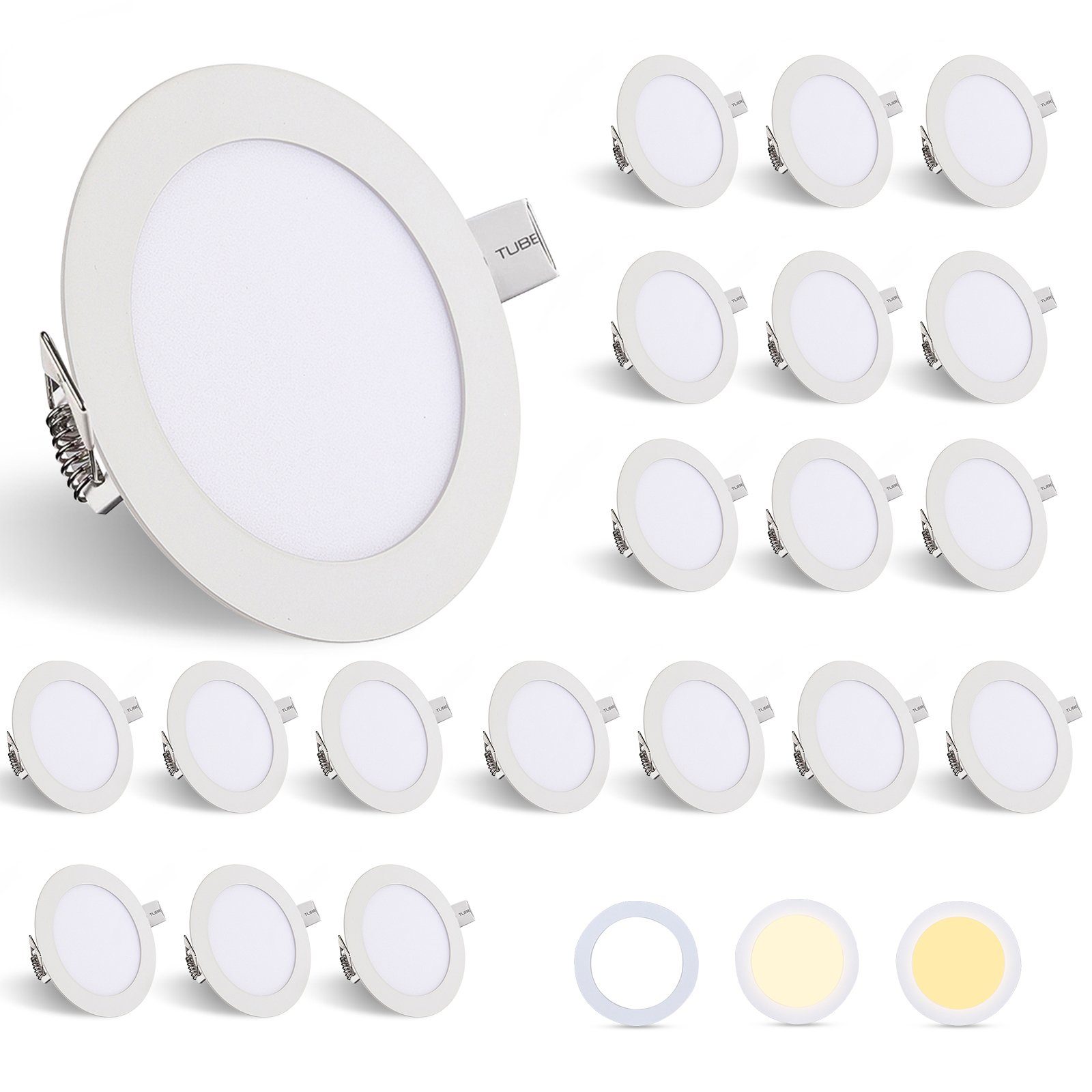 Lospitch LED Einbaustrahler 20er LED Einbauleuchte 3W Farbwechsel 3 in 1 Rund Deckenleuchte | Strahler