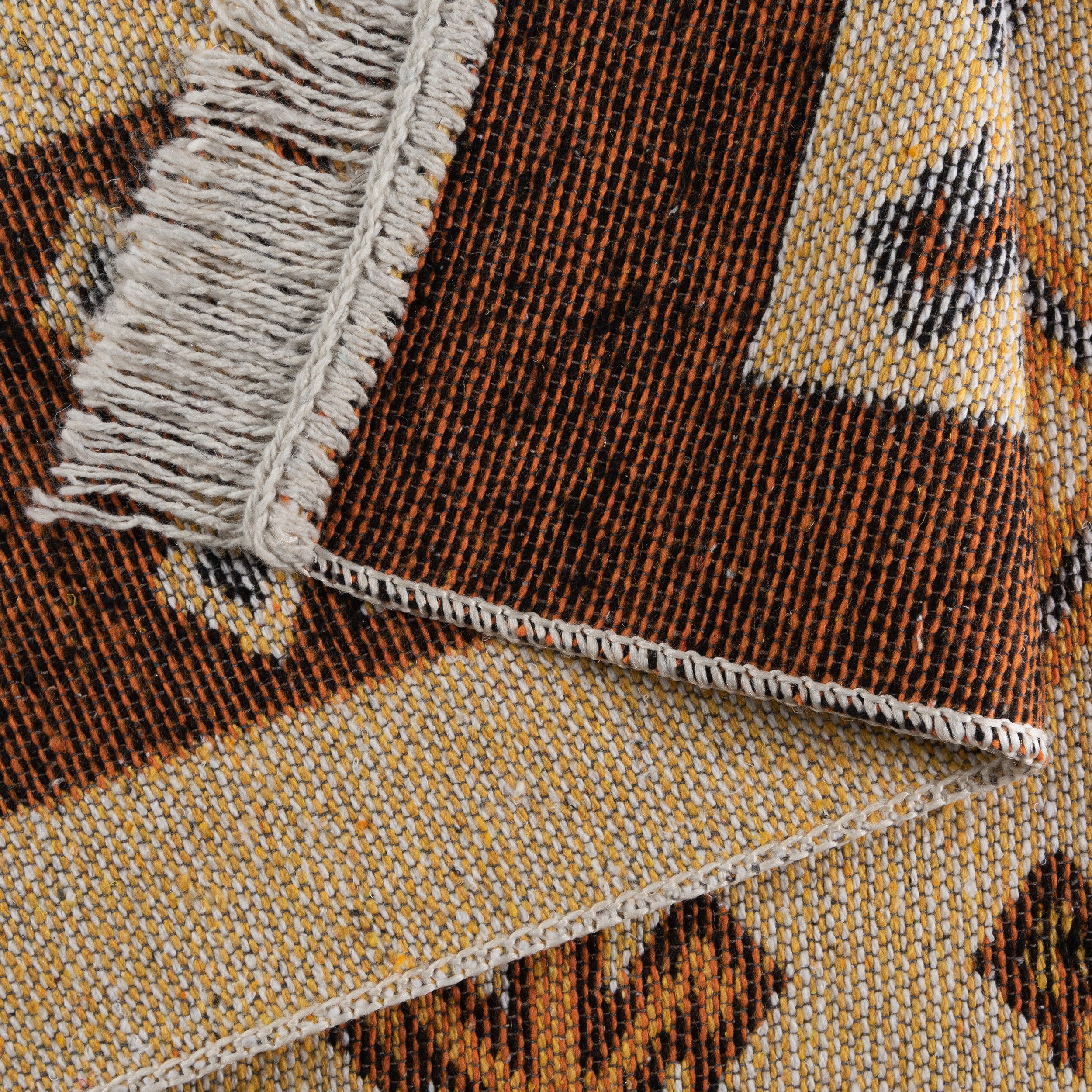 Teppich Teppich classic Design, orange, Sehrazat, mm, Rechteckig, Höhe: Fransen mit 3 Muster, Indogenes Wendeteppich