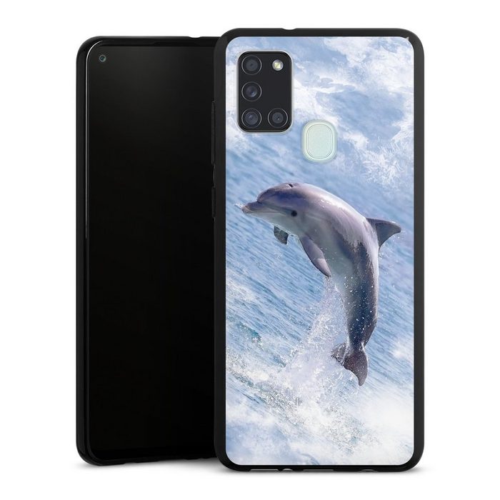 DeinDesign Handyhülle Delfine Meer Wal Springender Delphin Samsung Galaxy A21s Silikon Hülle Bumper Case Handy Schutzhülle