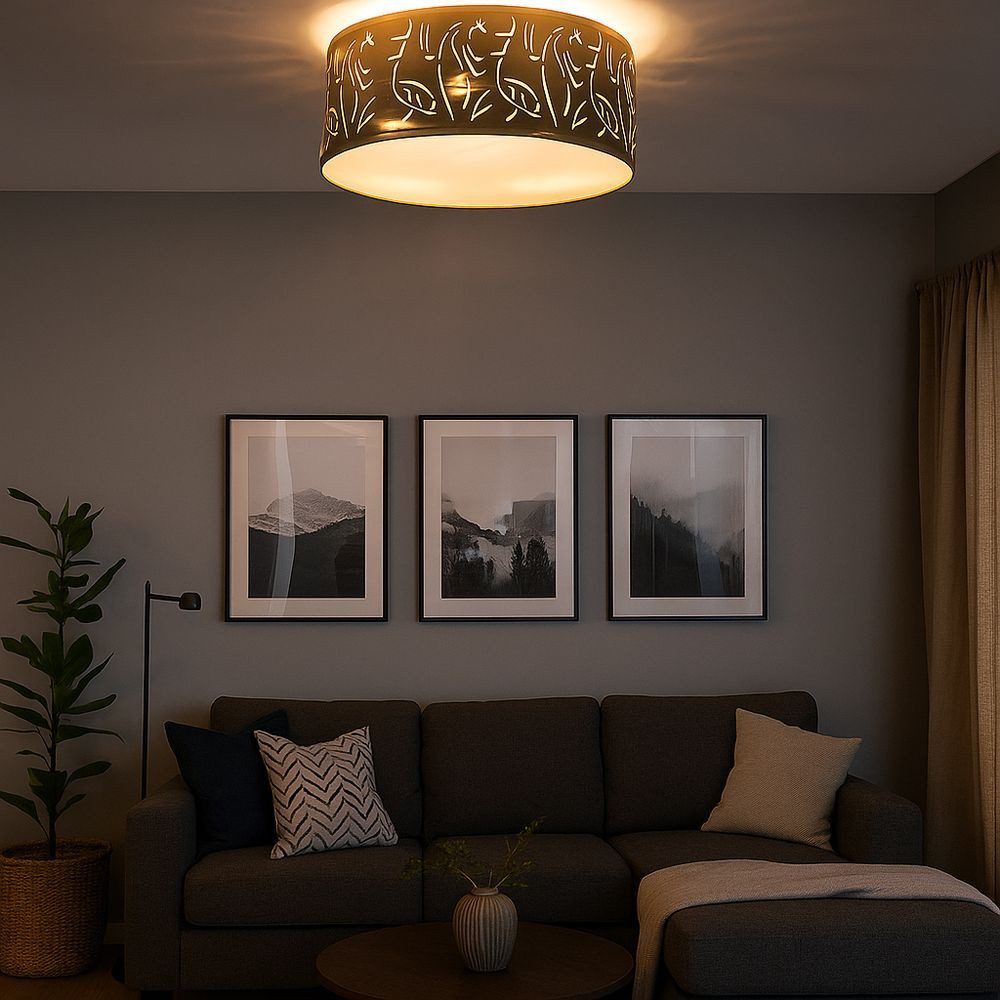 GLOBO LIGHTING Deckenleuchte, Leuchtmittel nicht inklusive, Design Decken Strahler GOLD Wohn Zimmer Beleuchtung Deko Stanzungen