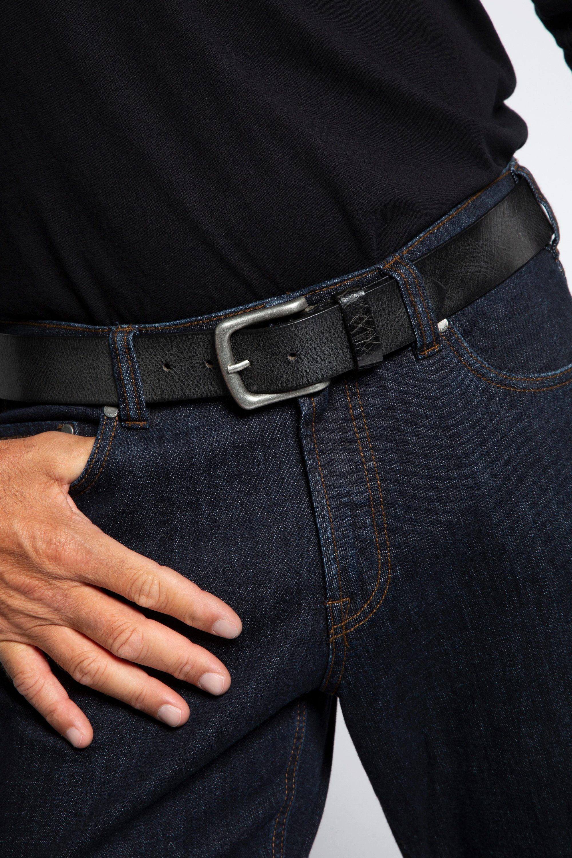 JP1880 Hüftgürtel Leder-Gürtel Metall-Schließe 4cm breit günstig online kaufen
