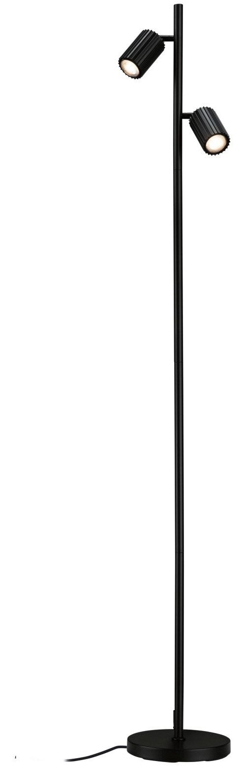 Paulmann Stehlampe Lirena max 2x7W GU10 Schwarz 230V Metall, Ein-/Ausschalter, ohne Leuchtmittel, markante Lamellenstruktur