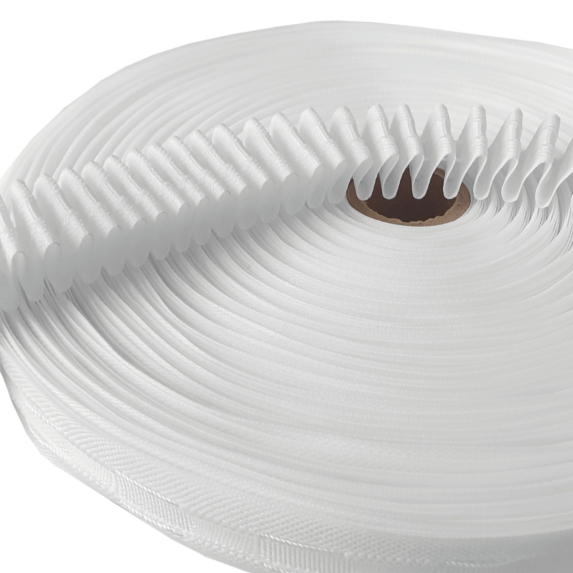 Bestlivings Kräuselband FP-25-1D, Gardinen, Vorhänge, Gardinenstoff, Universalband "Weiß" 25mm (Länge: 5m - 50m), Gardinenband