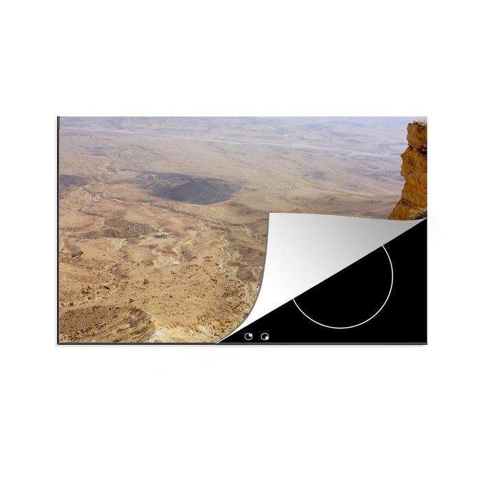 MuchoWow Herdblende-/Abdeckplatte Luftaufnahme der Wüste in Makhtesh Ramon Vinyl (1 tlg) Ceranfeldabdeckung für die küche Induktionsmatte