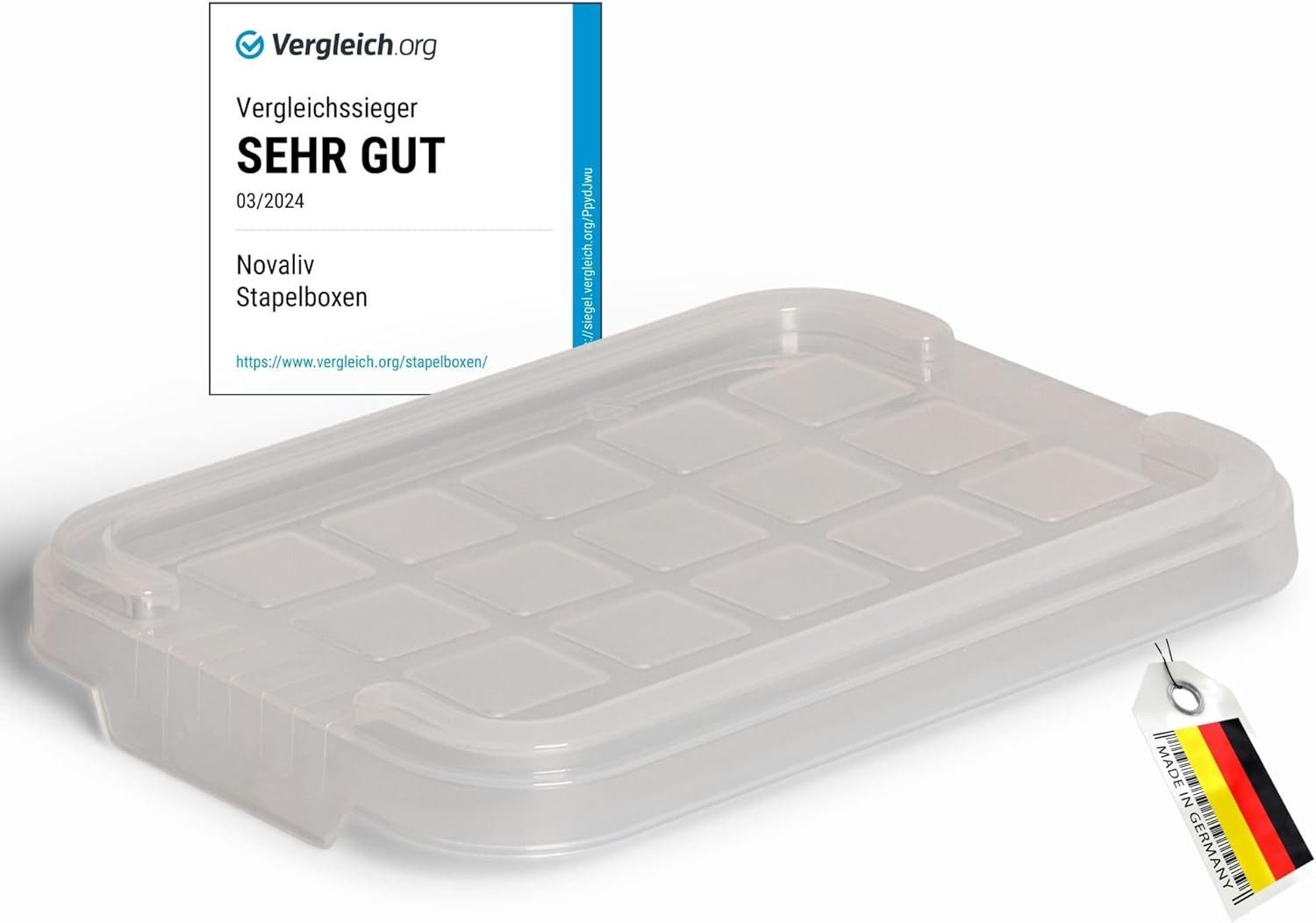 Novaliv Aufbewahrungsbox 30528-1 (1 St), Novaliv 1x Ersatzdeckel 2 Liter mit Clipverschluss 19x14 cm Transparen