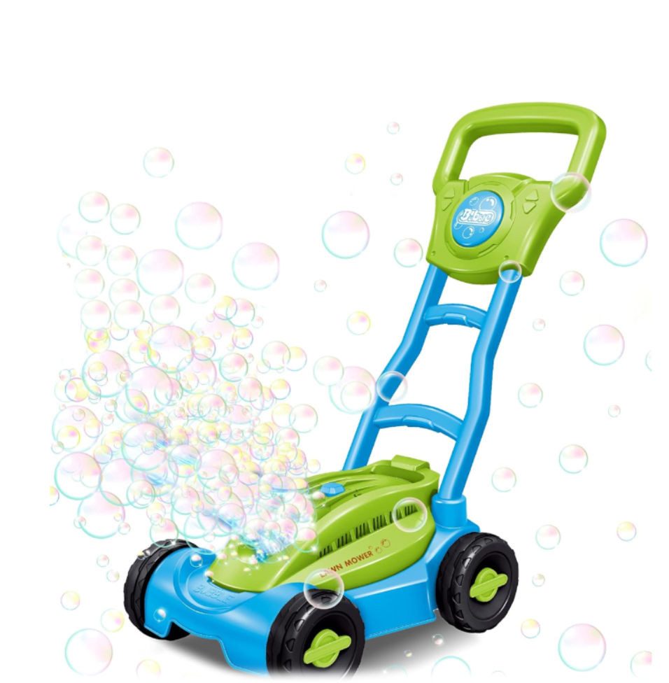 COIL Seifenblasenspielzeug Kinder Seifenblasen-Rasenmäher mit Licht & Sound – für Garten, 13 Löcher, 35.000 Blasen pro Minute, Schröpfflüssigkeit 80 ml