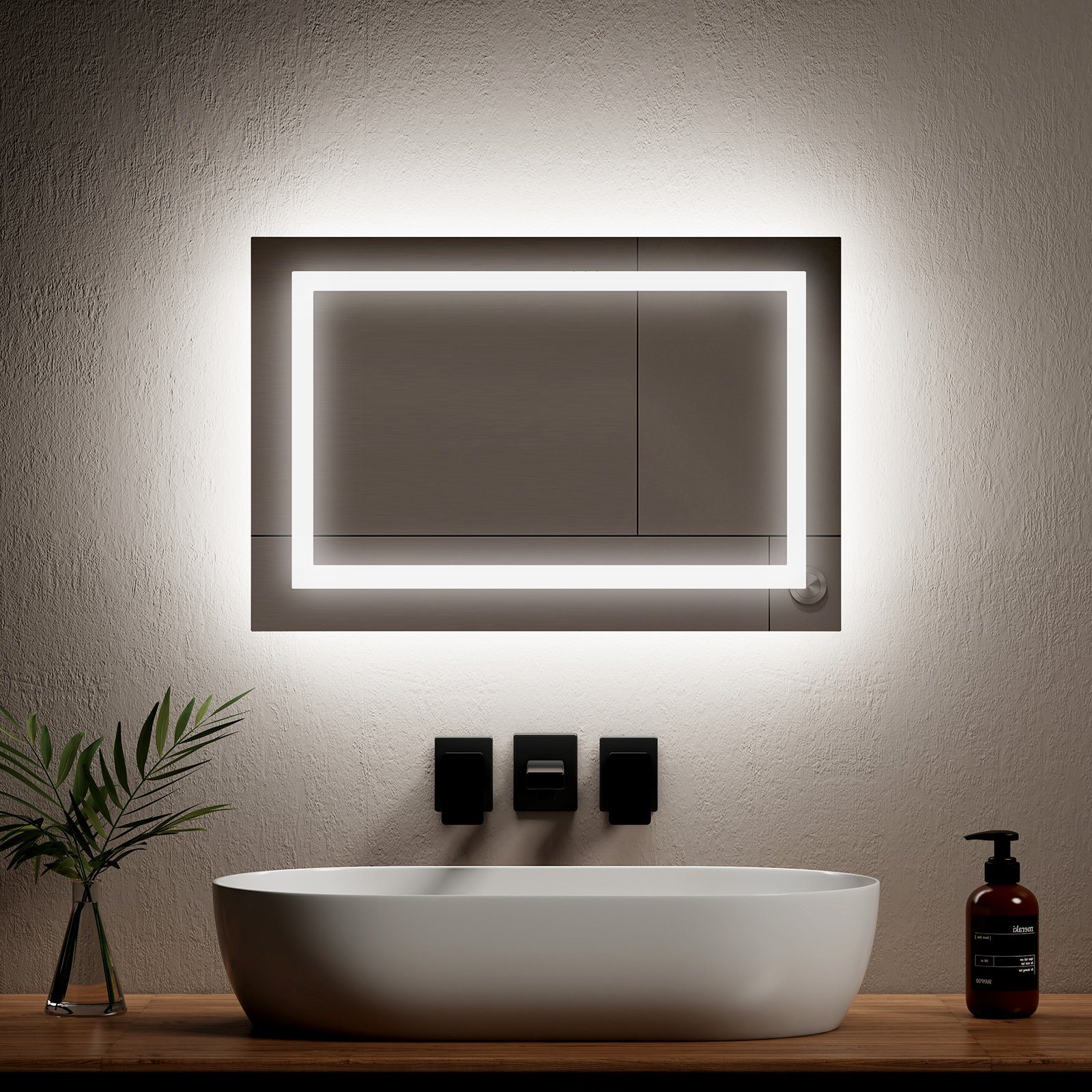 EMKE Badspiegel EMKE LED Badspiegel 100x60cm Badezimmerspiegel