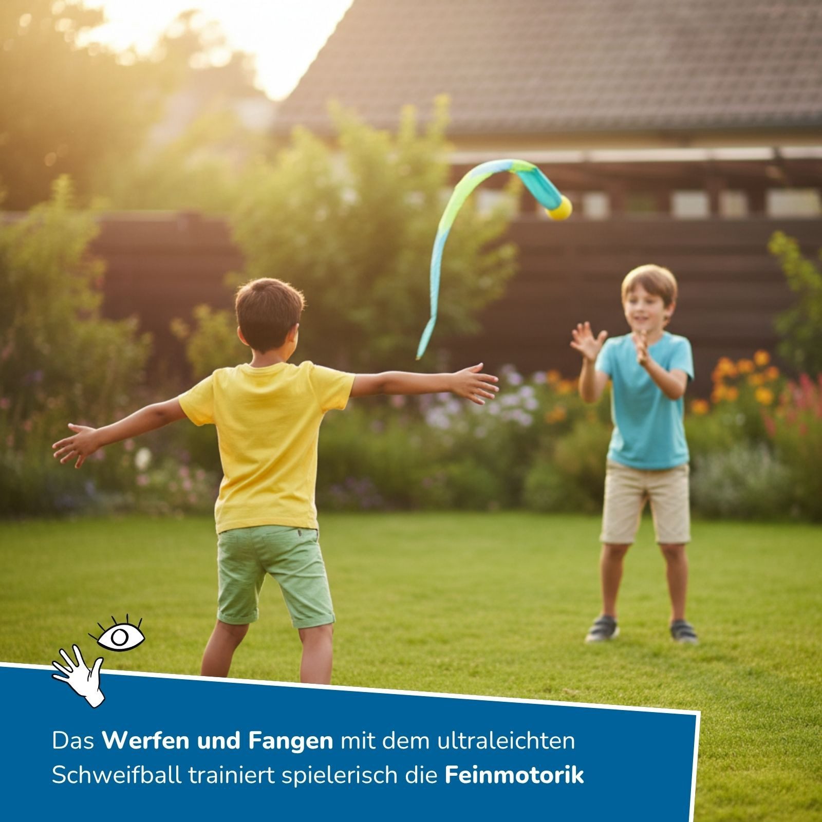 alldoro Schleuderball 4er Set Schweifbälle, Kometenbälle mit weichem Kopf und 95 cm Schweif, Wurfspiel für Kinder ab 3, indoor & outdoor, als Wasserbombe nutzbar