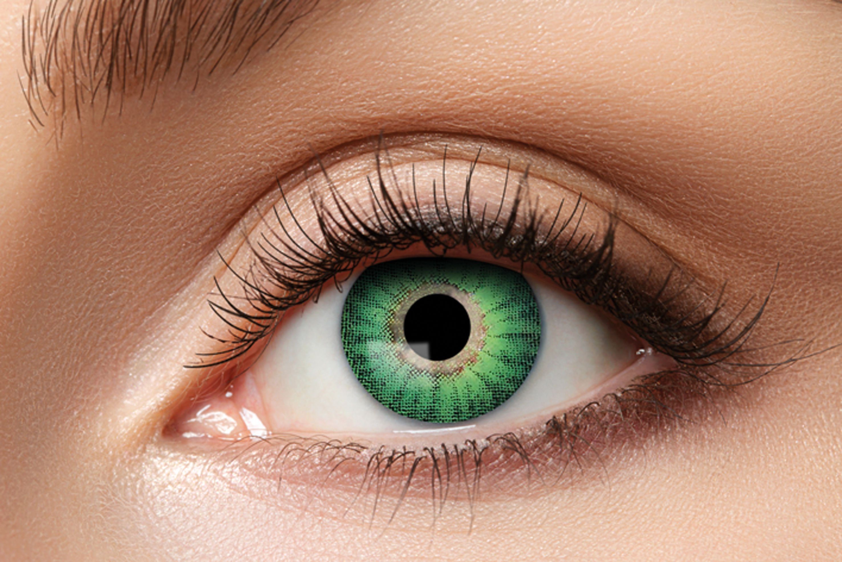 Eyecatcher Farblinsen Farbige leaf Kontaktlinsen. Grüne Effektlinsen. Jahreslinsen.
