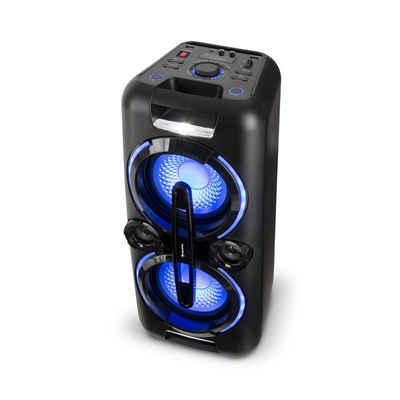 Auna Bazzter Party-Audiosystem 2 x 50W RMS Akku BT USB MP3 AUX LED Mikrofon Portable-Lautsprecher (200 W)